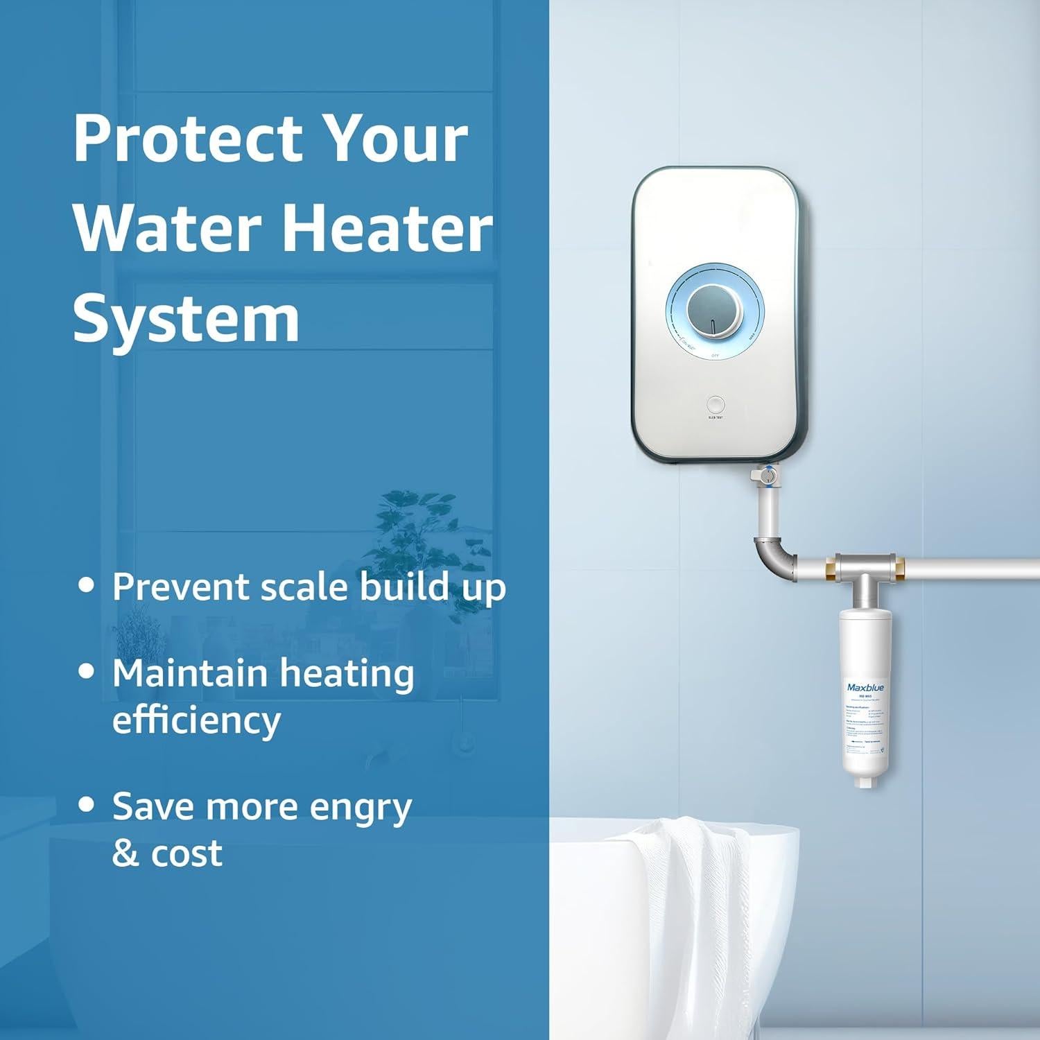 Filtro de Agua Inhibidor de Escala Maxblue MB-W65 - Paquete de 3