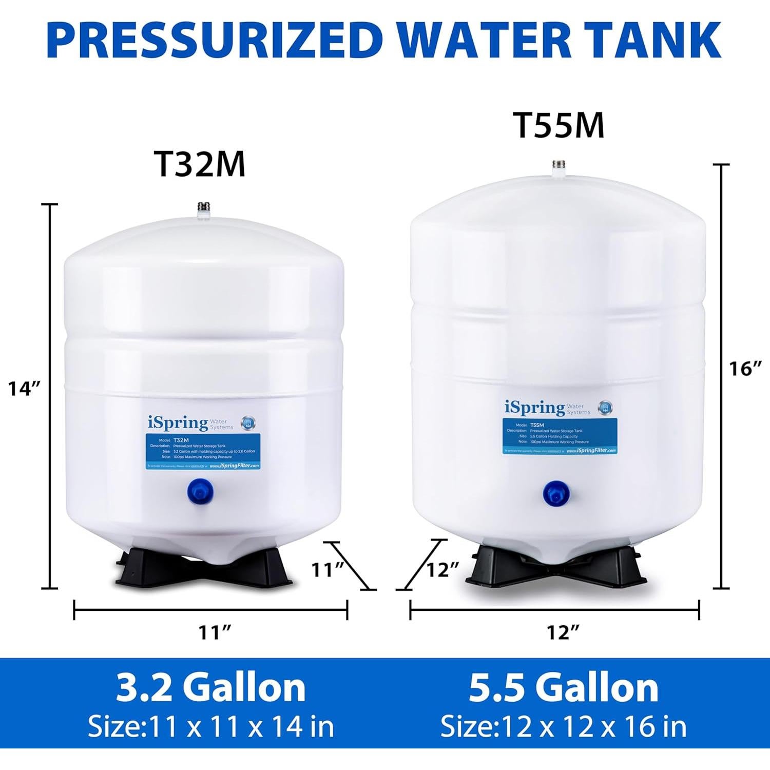 Tanque de Almacenamiento Presurizado iSpring T32M 12.09L