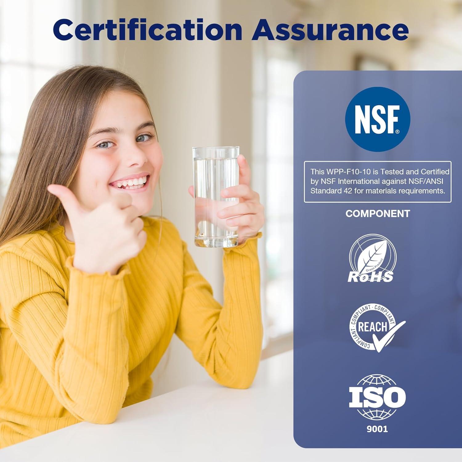 Cartucho Filtro Agua 10 Micrones Membrane Solutions - Paquete 6