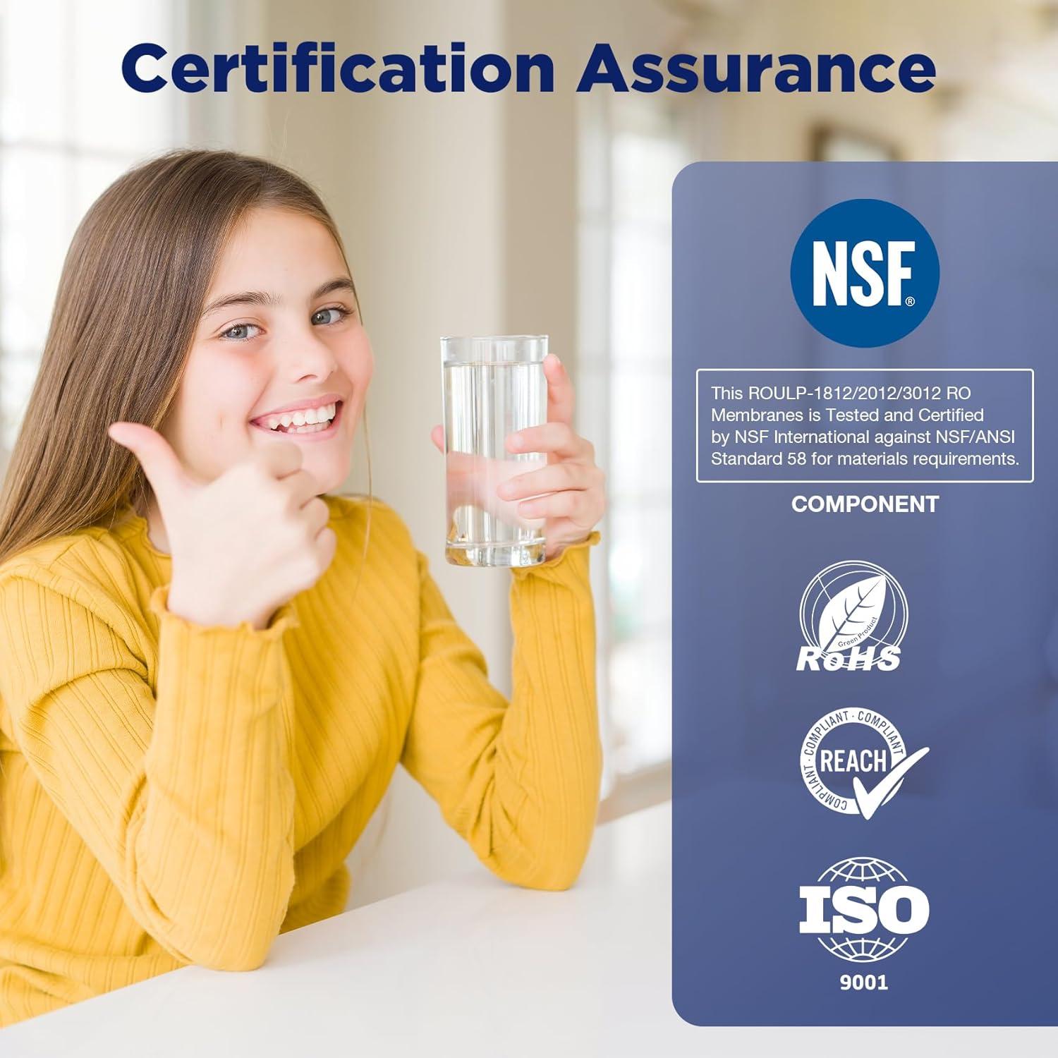 Membrana de Ósmosis Inversa Membrane Solutions 50 GPD 1 Unidad