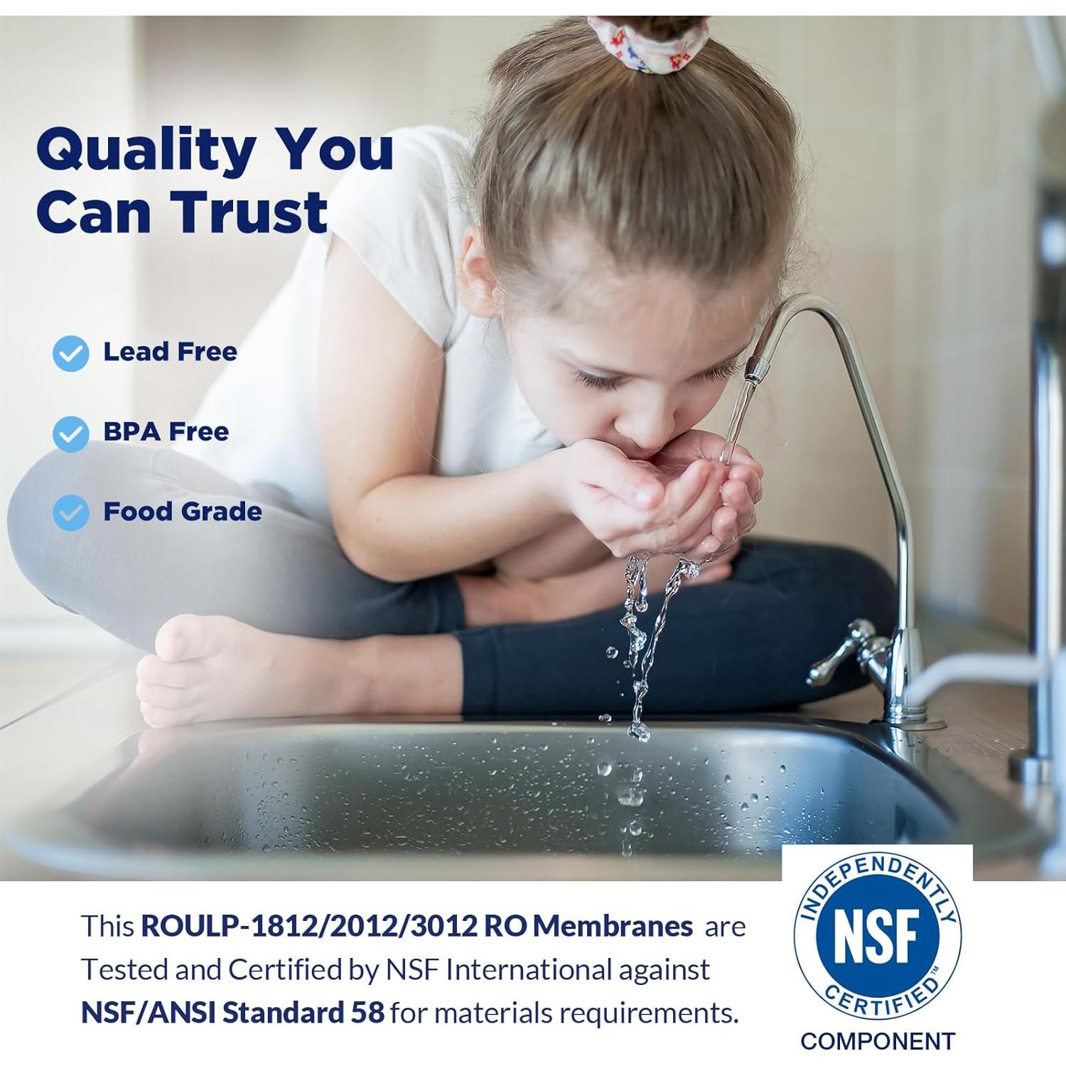 Membrana RO 75 GPD Membrane Solutions con Carcasa y Conectores