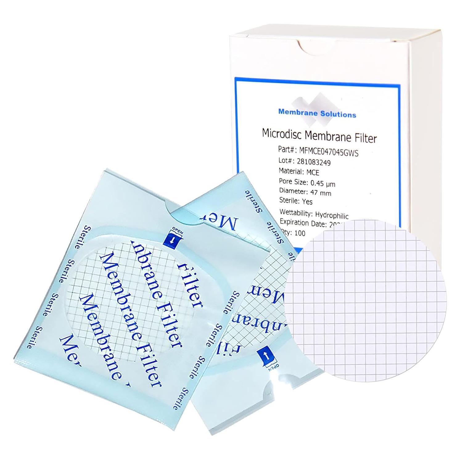 Filtro de Membrana MCE Estéril 47mm 0.45µm 100 Unidades
