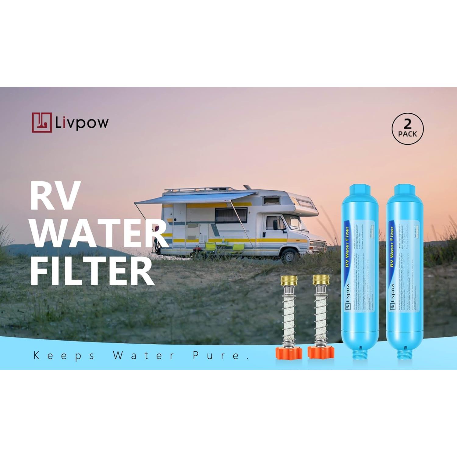 Kit de Filtro de Agua Livpow para RV 2 Piezas con Manguera