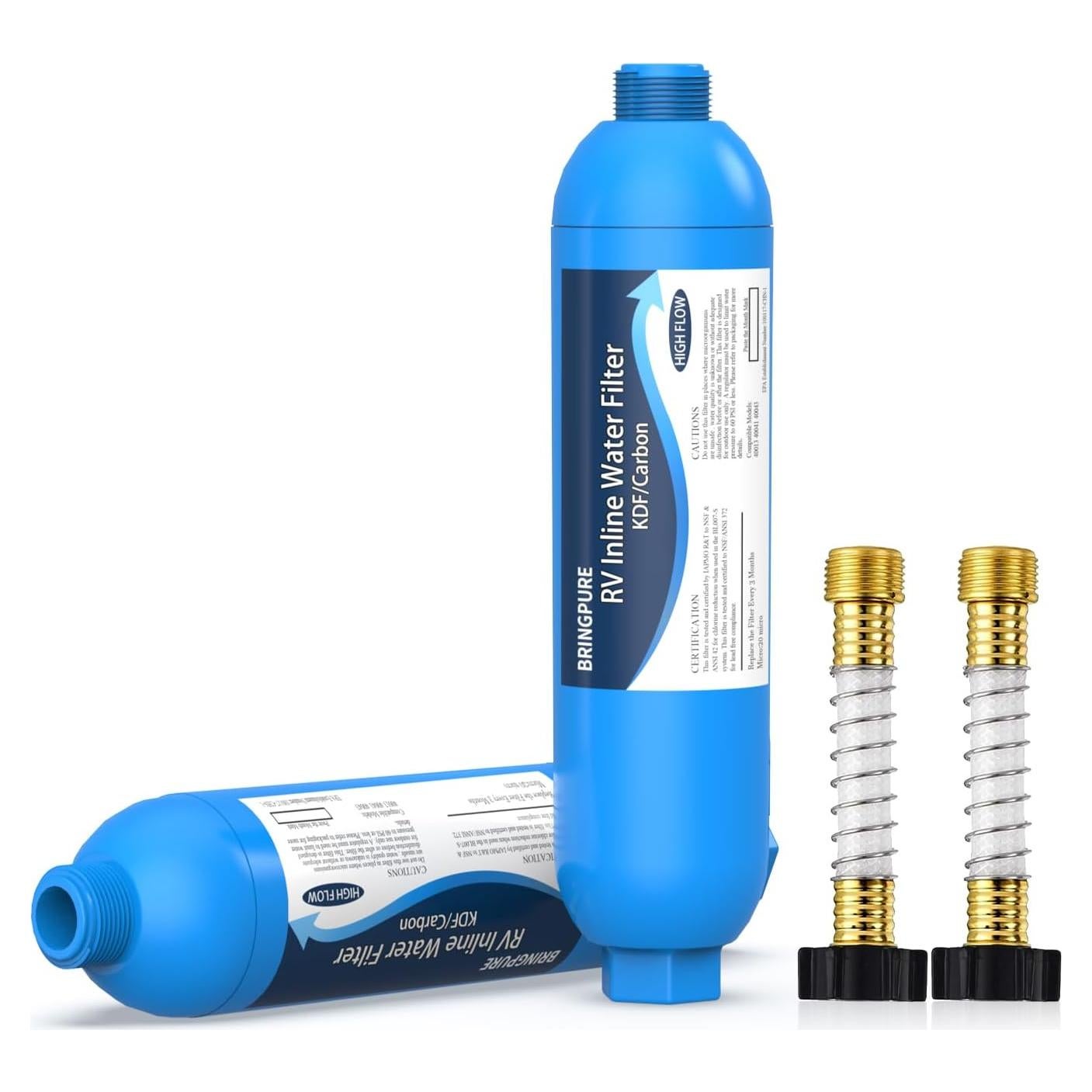 Filtro de Agua Inline Bringpure para RV - Paquete de 2, Certificado NSF