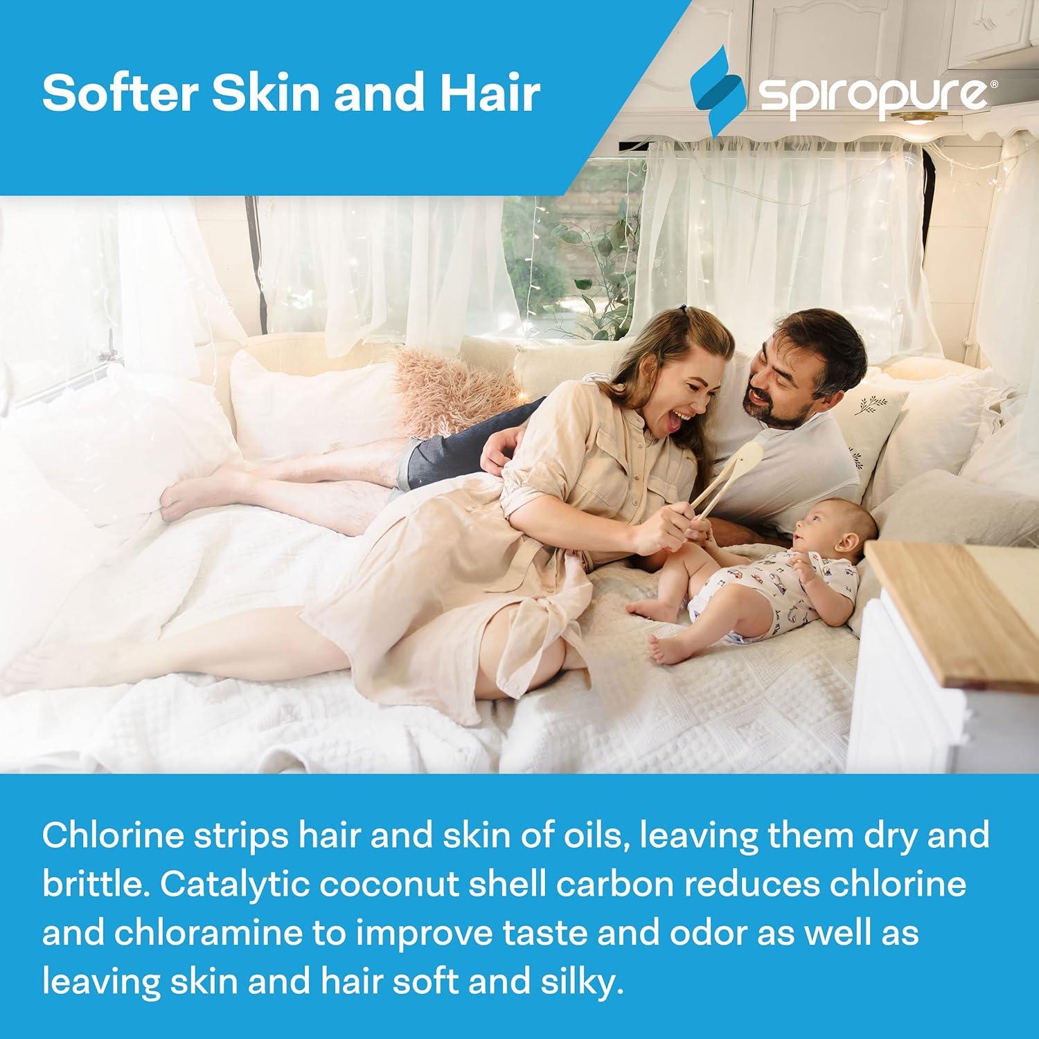 Multi-Stage RV Marine Inline Water Filter with Flexible Hose Protector - Sediment Carbon Hard Water Chlorine Chloramine Lead Mercury Heavy Metals PFOA PFAS