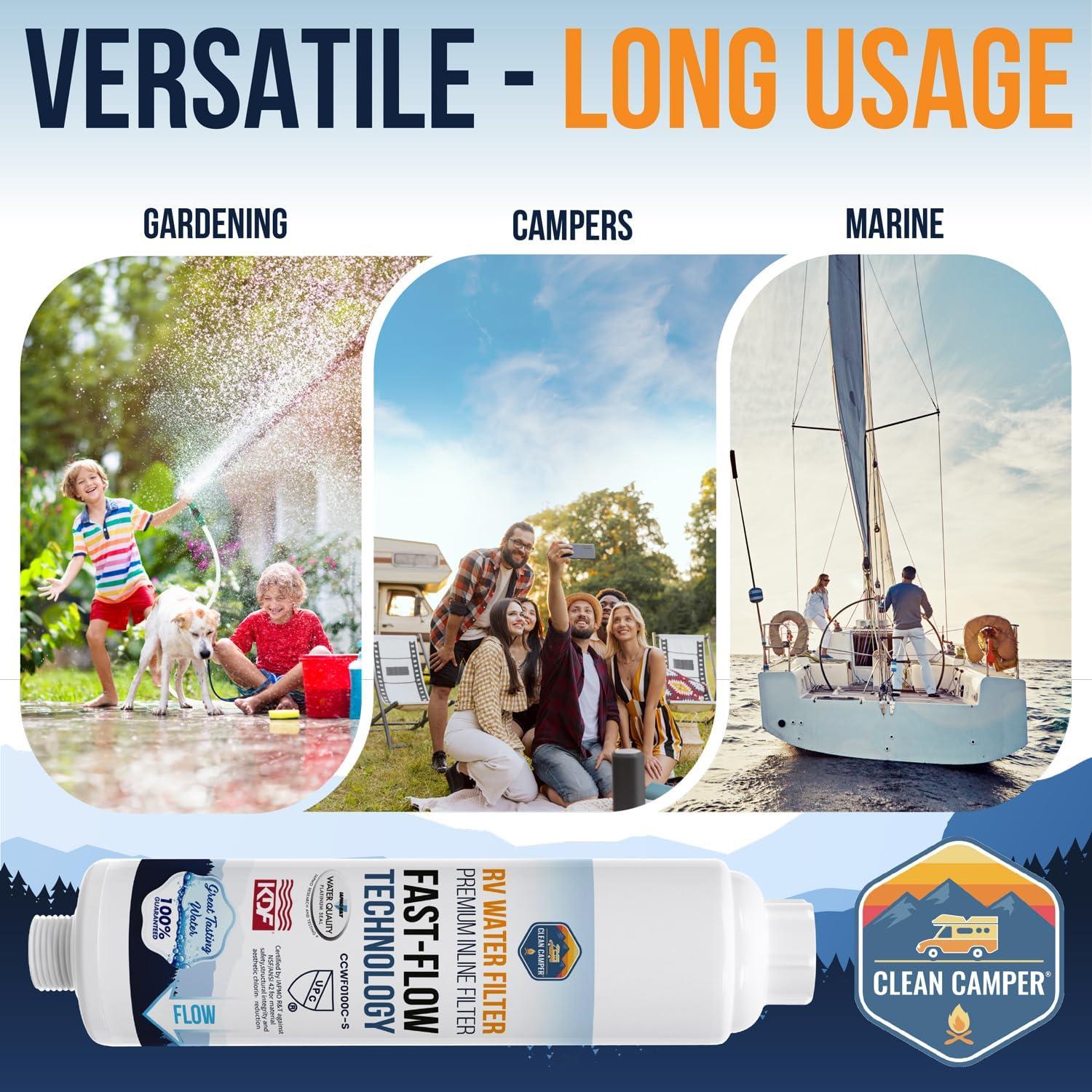 Filtro de Agua Inline Clean Camper para RV - 90 Días de Agua Limpia