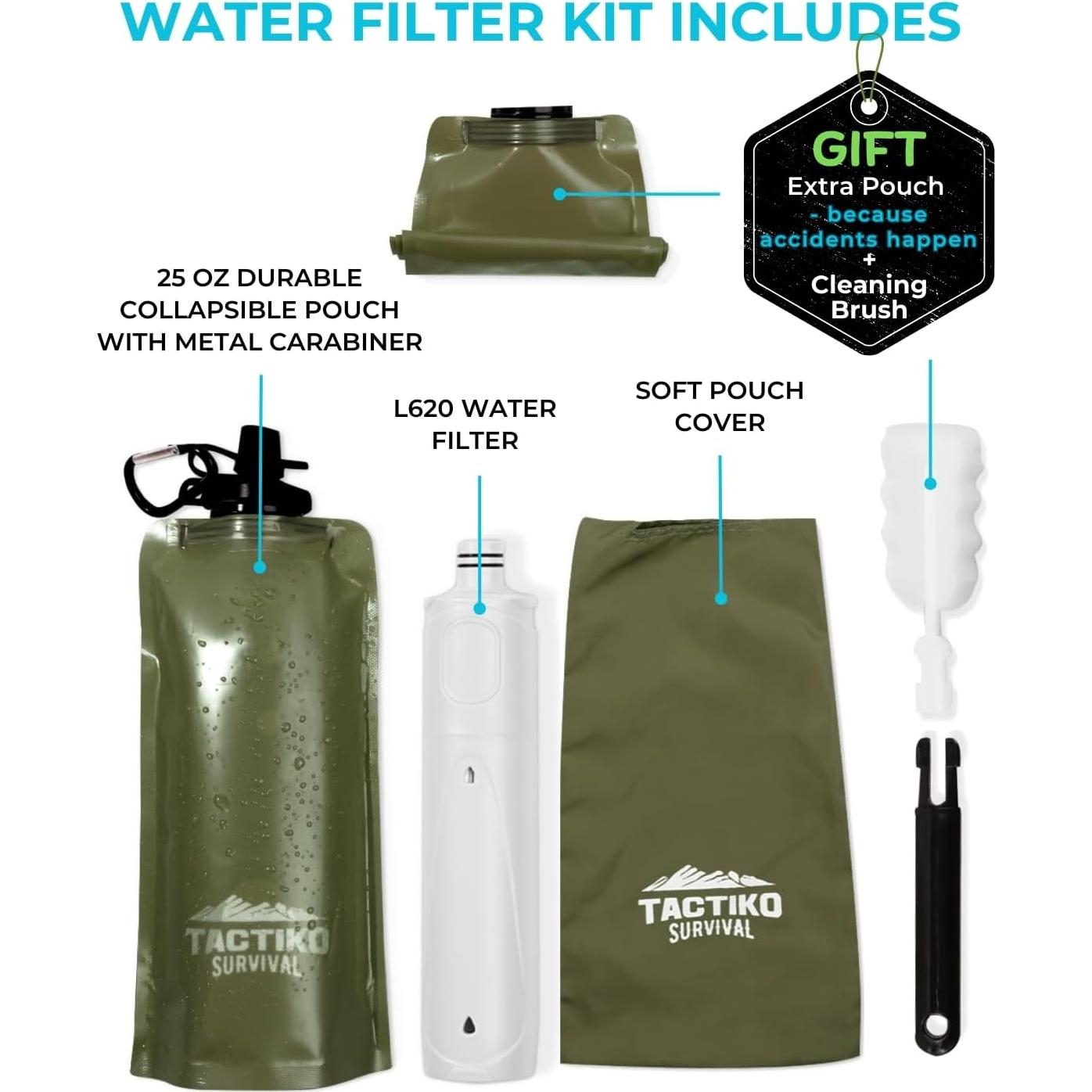 Botella Filtrante Tactiko 740ml - Filtro de Carbón Activado