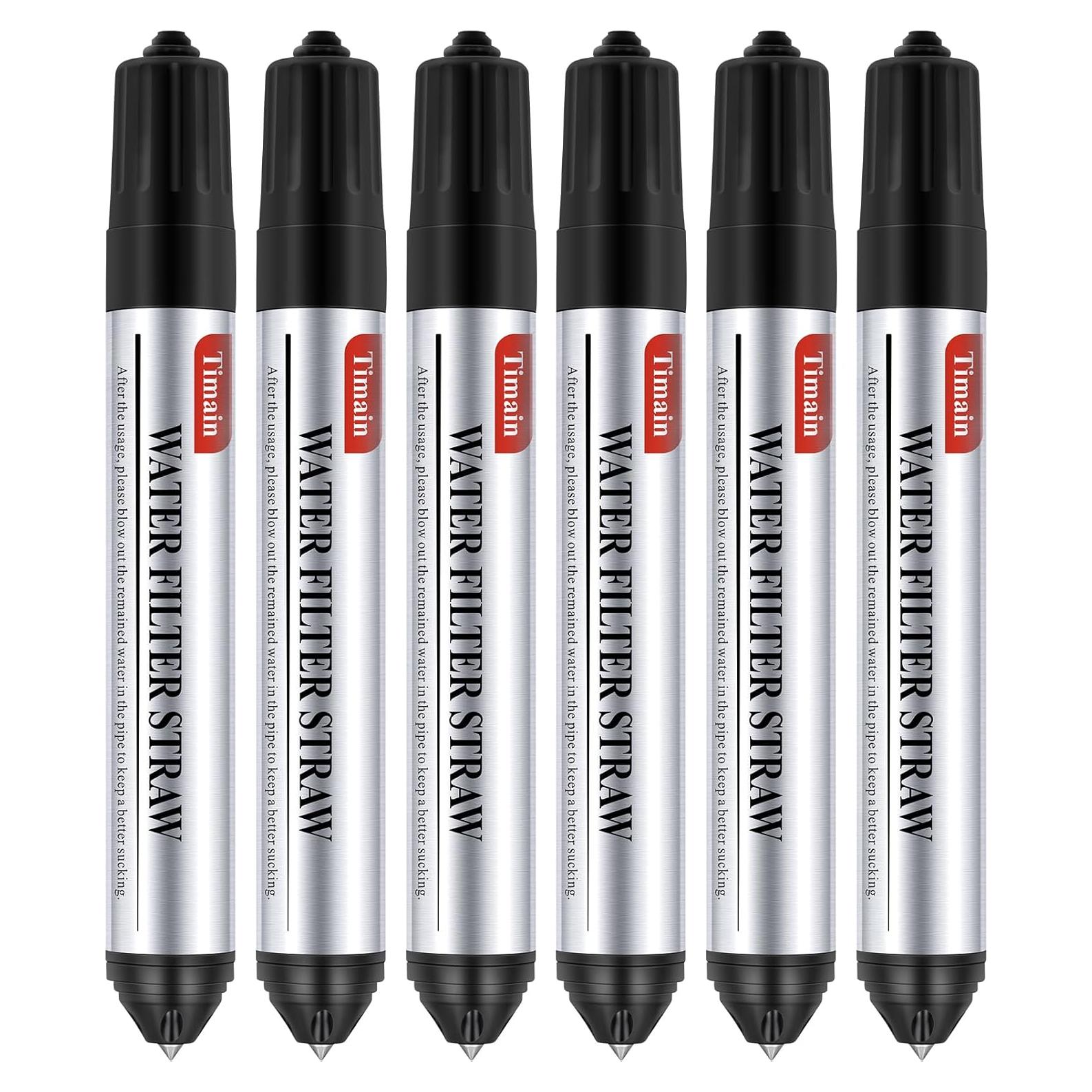 Paquete de 6 Pajillas de Filtro de Agua Timain - Purificador Portátil