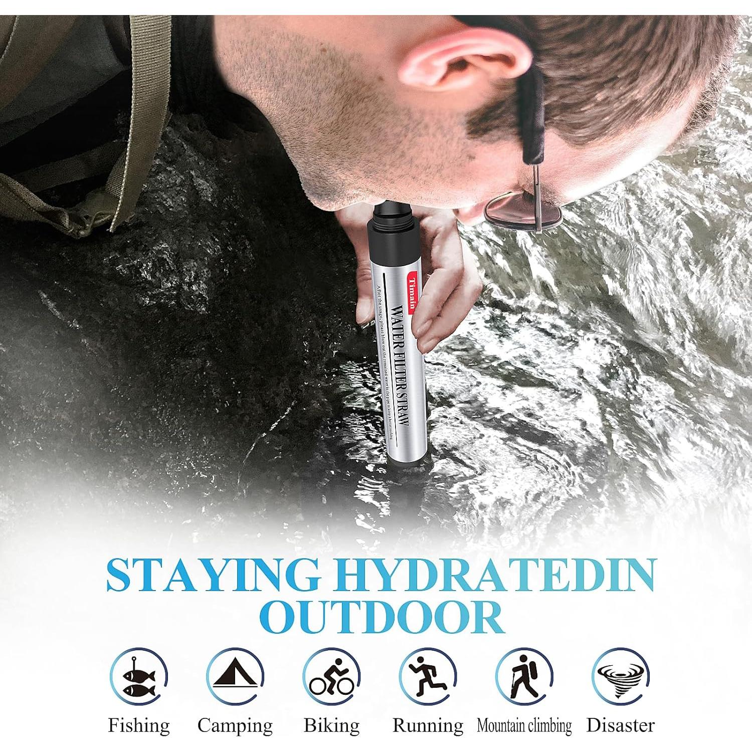 Paquete de 6 Pajillas de Filtro de Agua Timain - Purificador Portátil