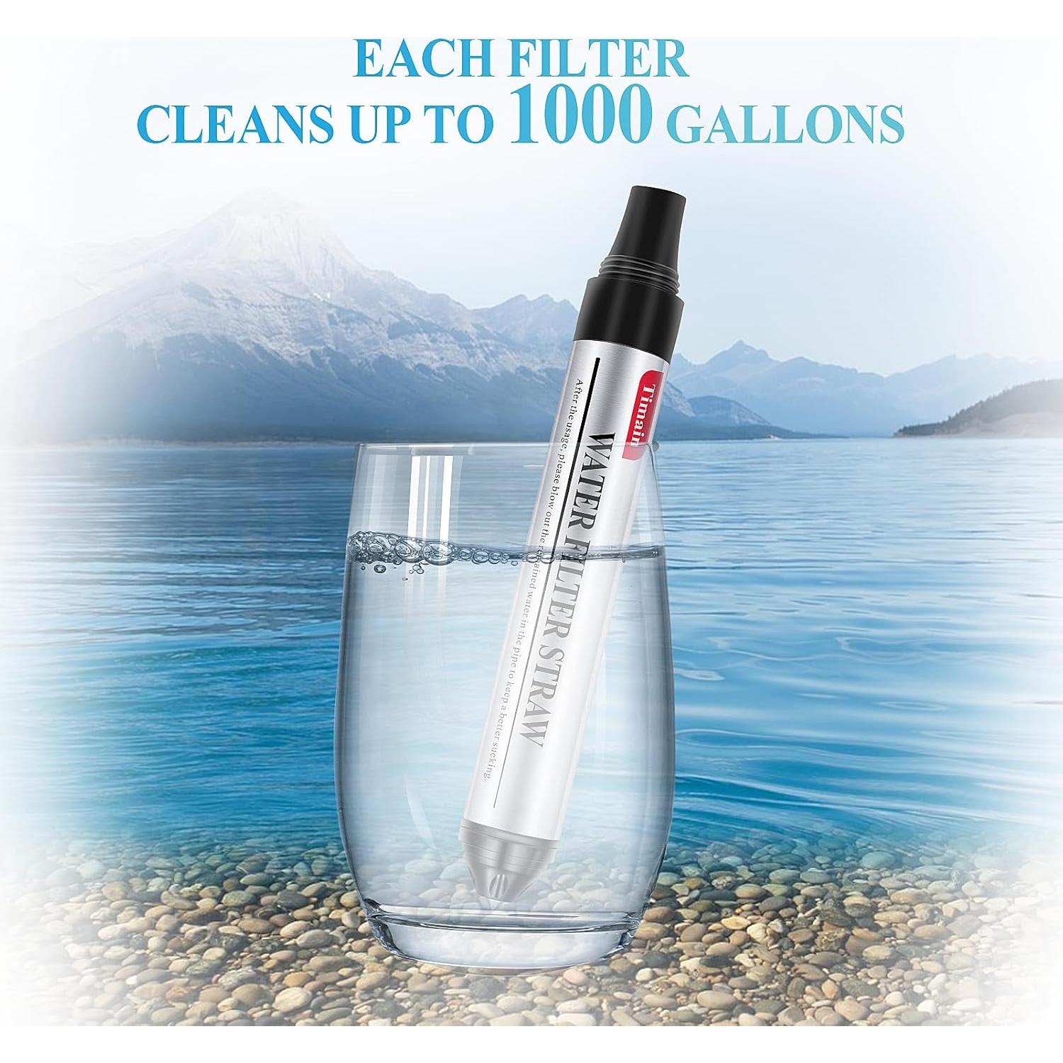 Paquete de 6 Pajillas de Filtro de Agua Timain - Purificador Portátil