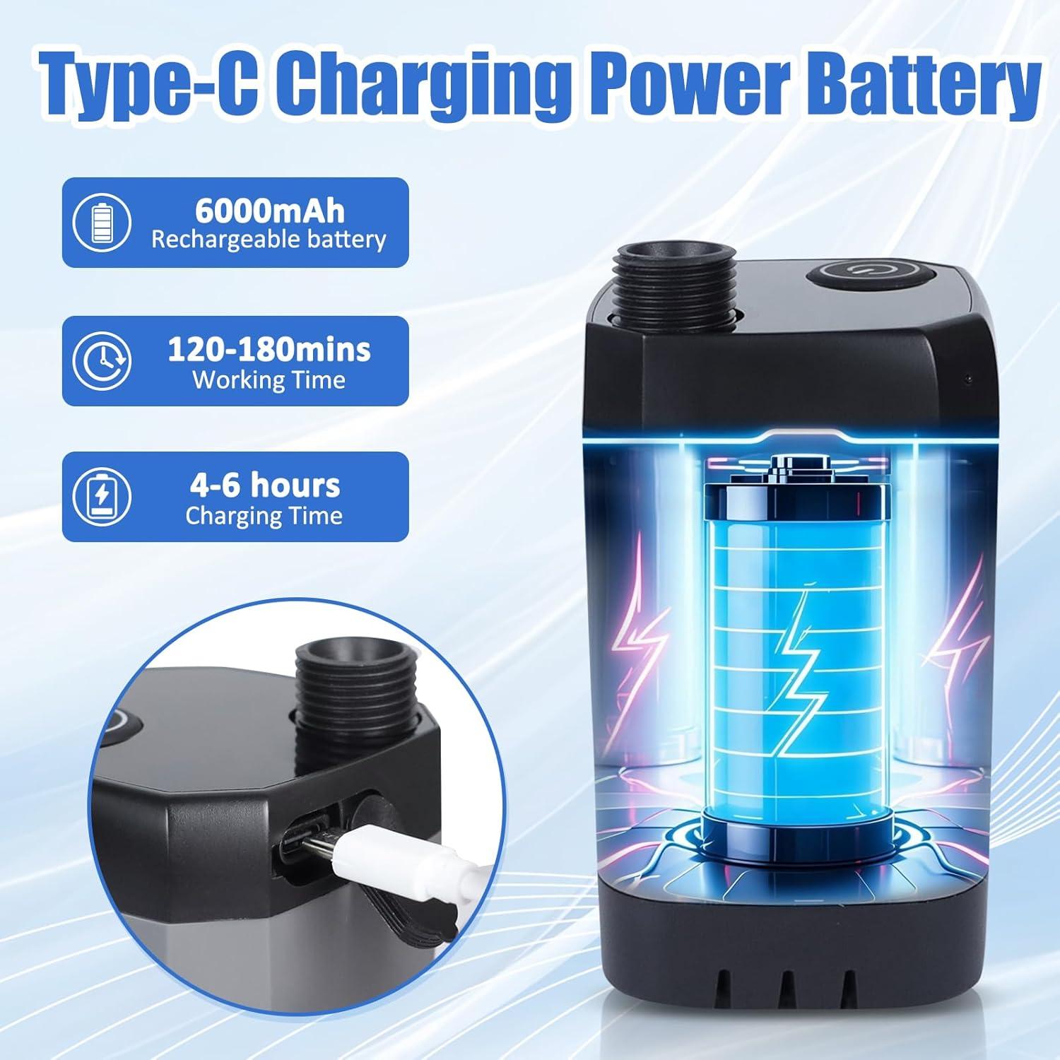 Ducha Portátil de Camping Ayamaya 6000mAh con Cabezal Filtrado