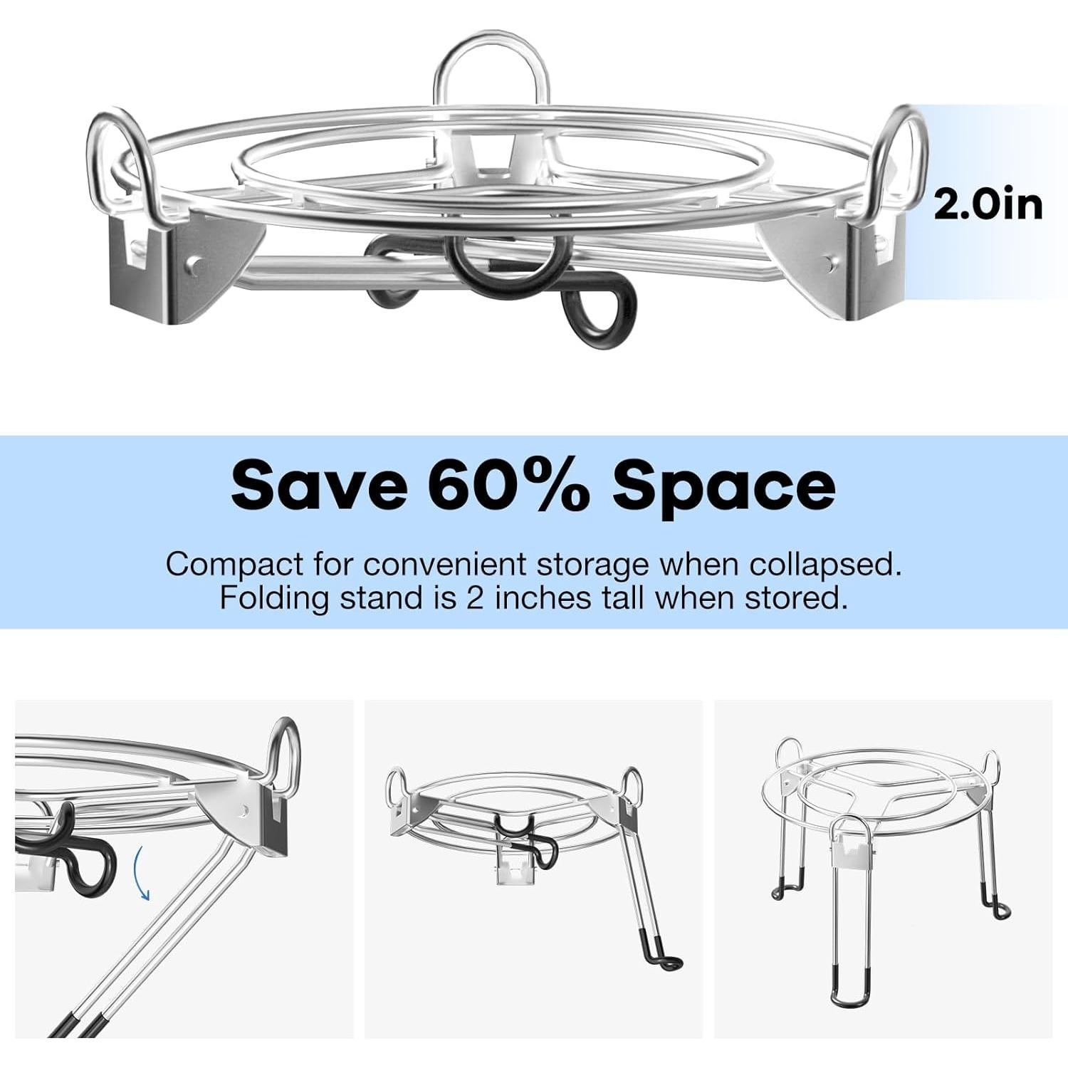 Soporte Plegable de Acero Inoxidable Purewell 23.6x19.1cm
