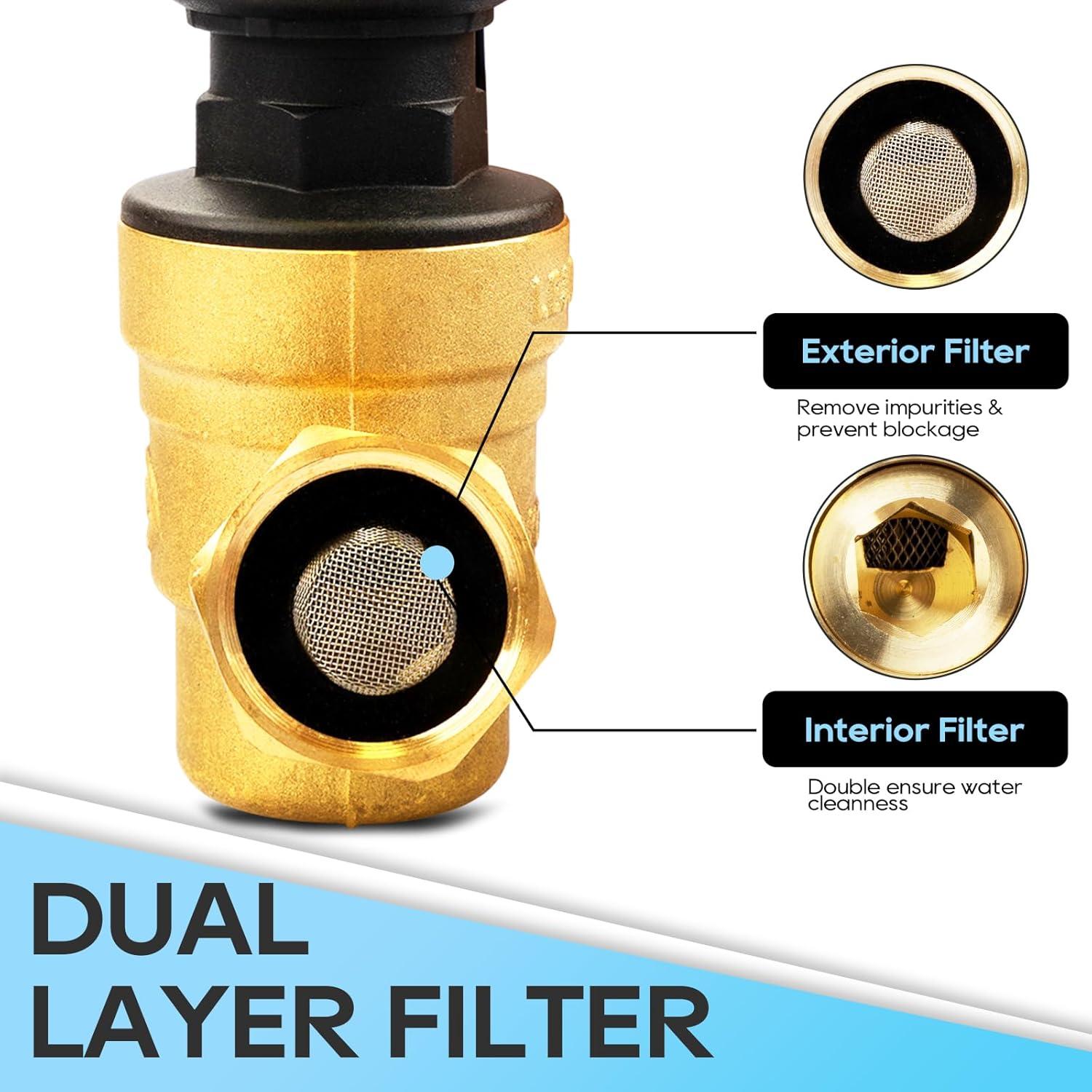 Válvula Reguladora de Presión de Agua RVGUARD 0.65kg con Manómetro