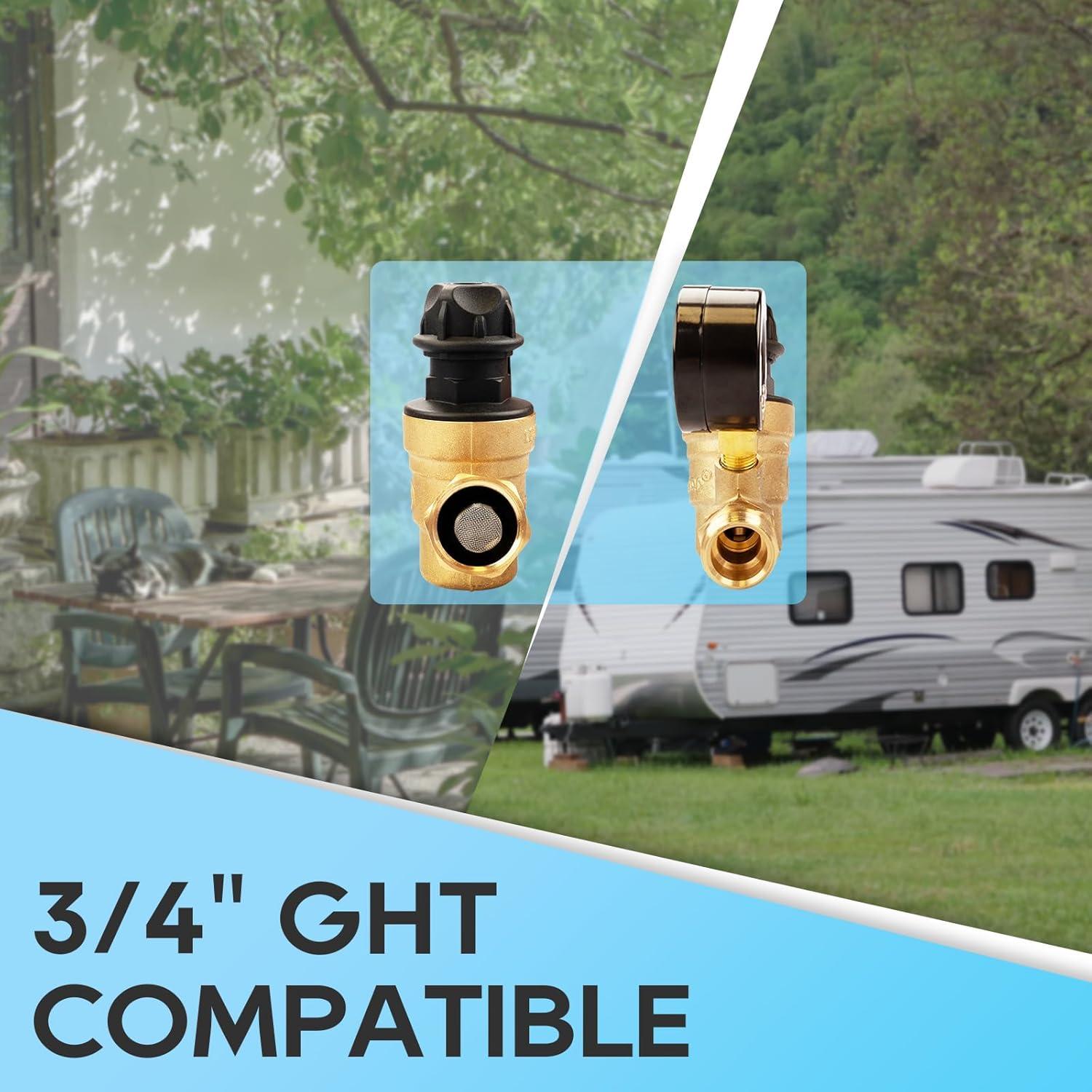 Válvula Reguladora de Presión de Agua RVGUARD 0.65kg con Manómetro