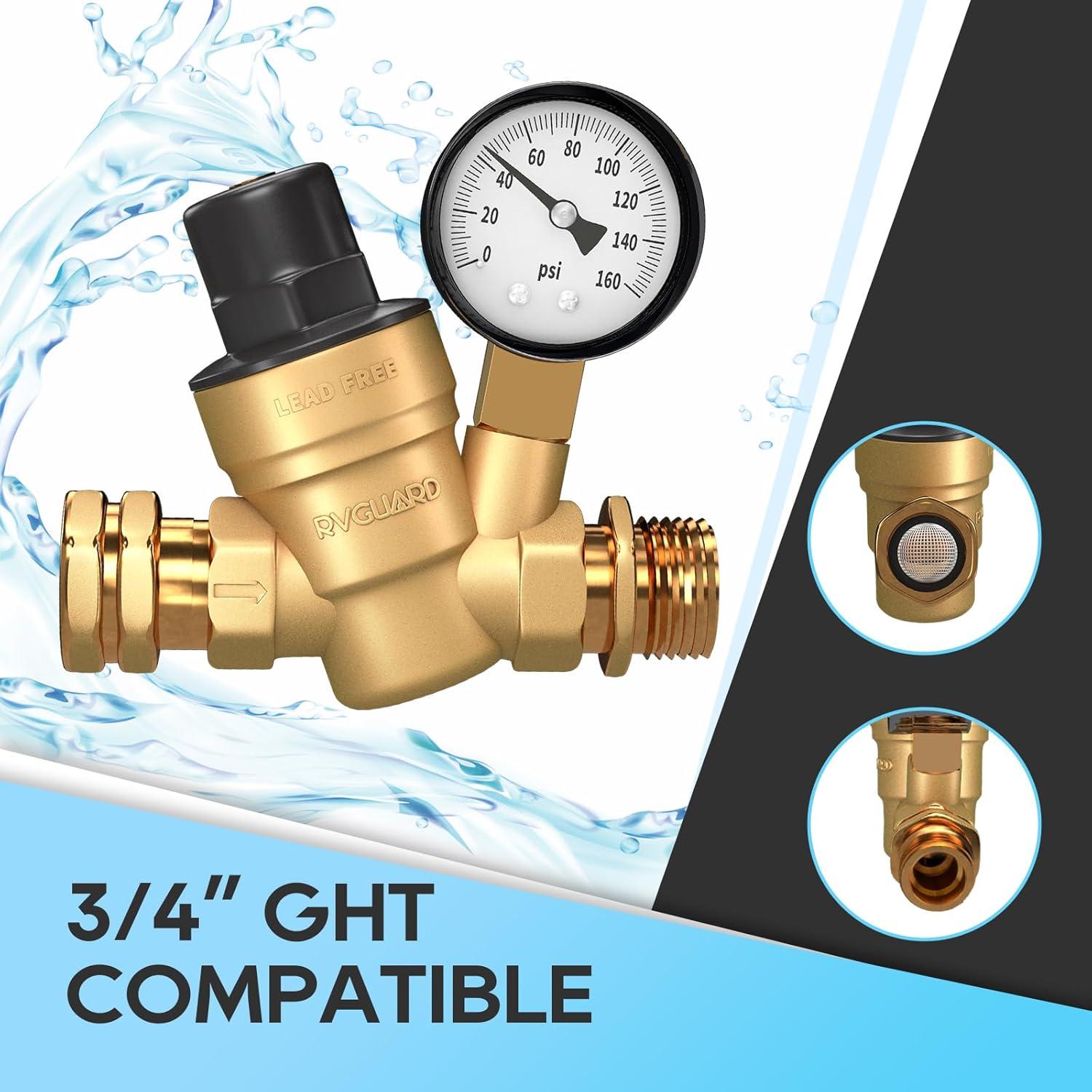 Regulador de Presión de Agua RVGUARD Ajustable 0.65 kg