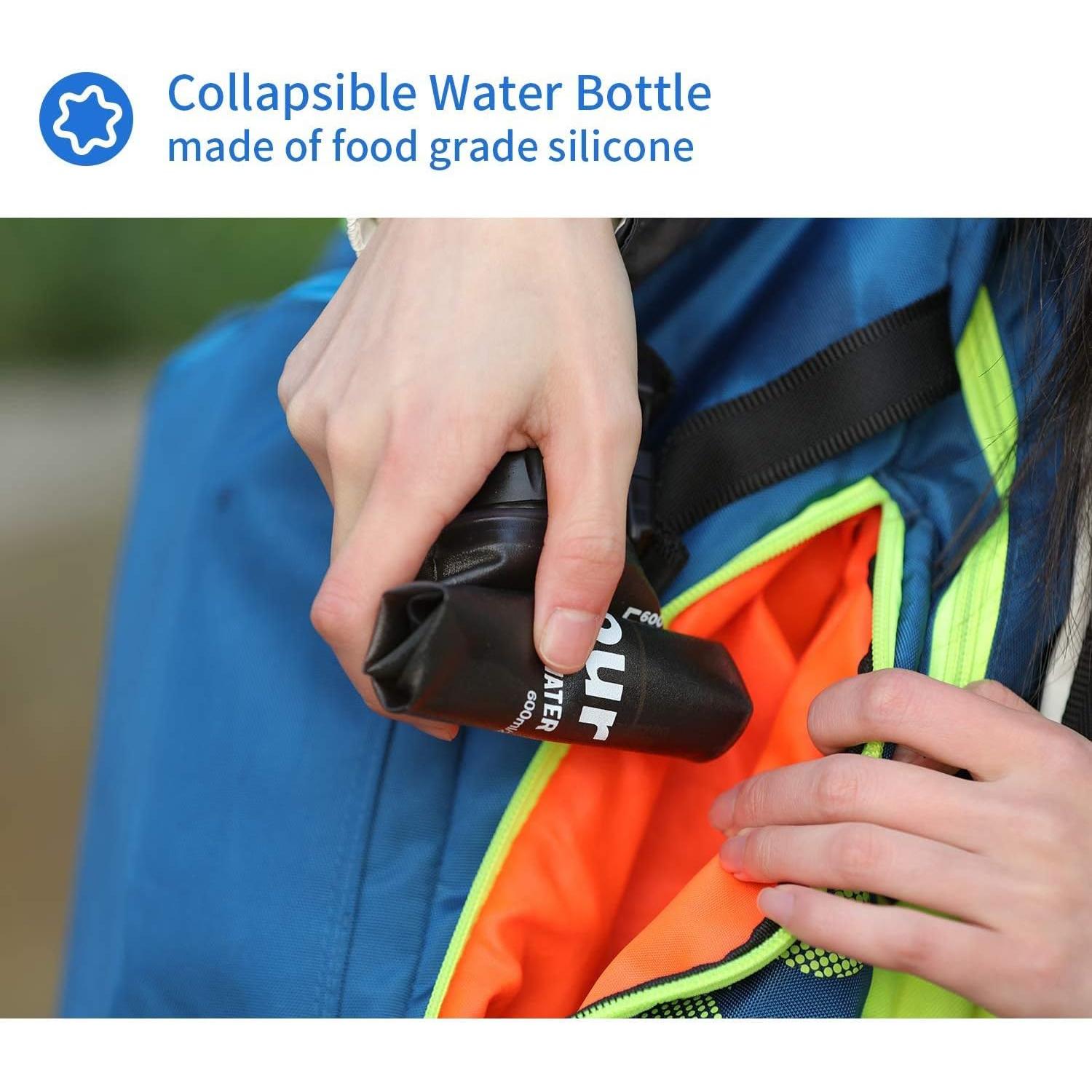 Botella de Agua Filtrada Plegable Joypur 600ml Libre BPA