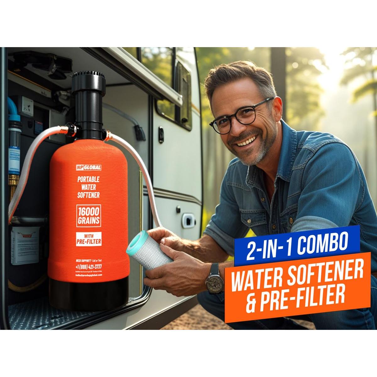 Ablandador de Agua Portátil NPGLOBAL WS-8000 - 16,000 Granos