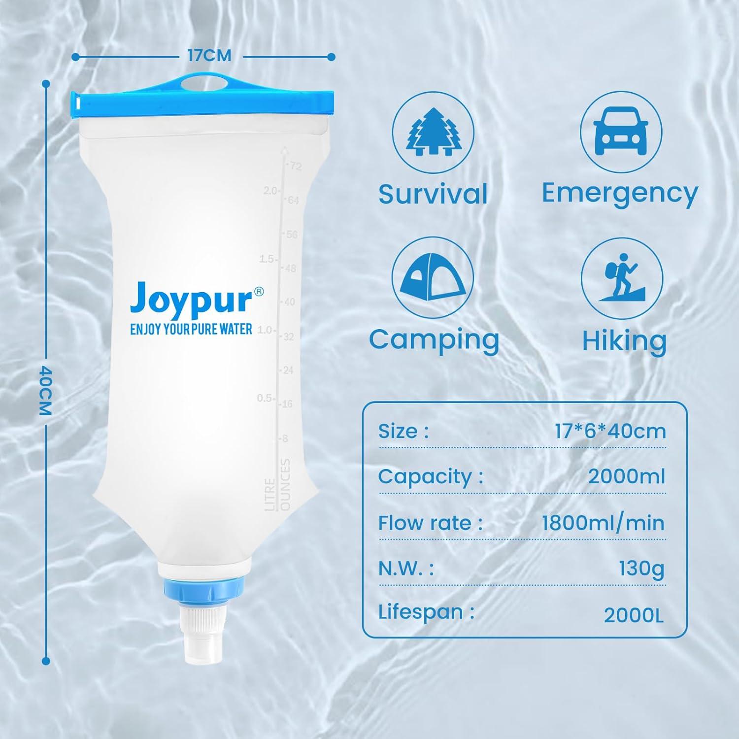 Botella de Filtro de Agua Plegable Joypur 650ml/1000ml/2L