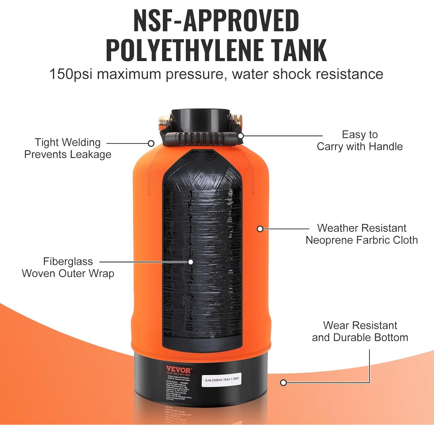 Suavizador de Agua VEVOR 16,000 Granos Portátil para RV