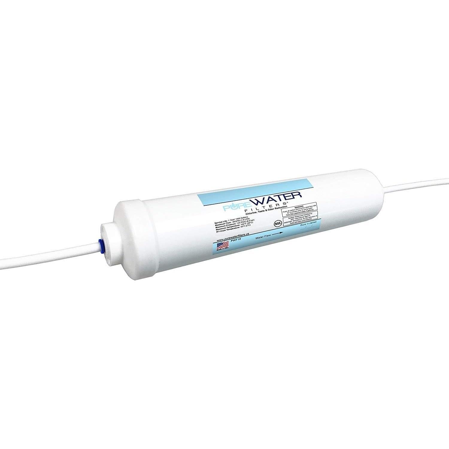 Filtro de Agua Inline PureWater PWF10 - 1 Cuenta, Conexiones Rápidas