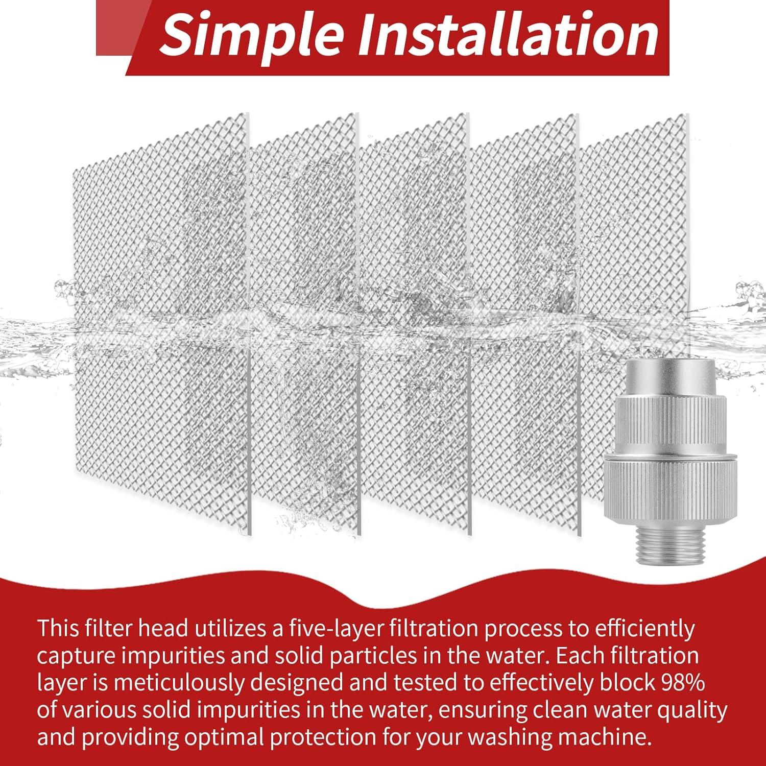 Filtro de Agua para Lavadora LVFEITIN 85470 - 5 Capas Aluminio