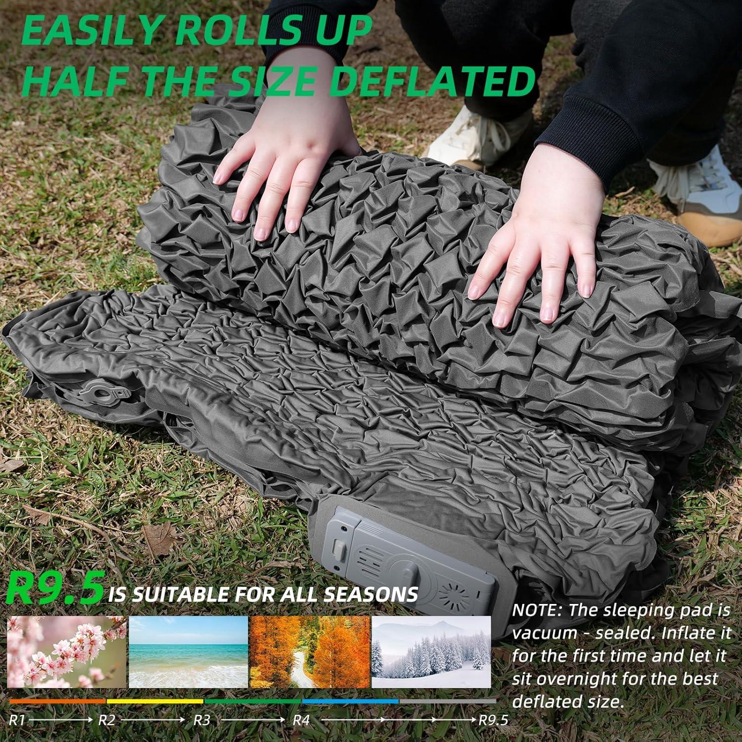 Colchoneta de Camping Autoinflable TPYOCQU 203x76 cm 4" Espuma