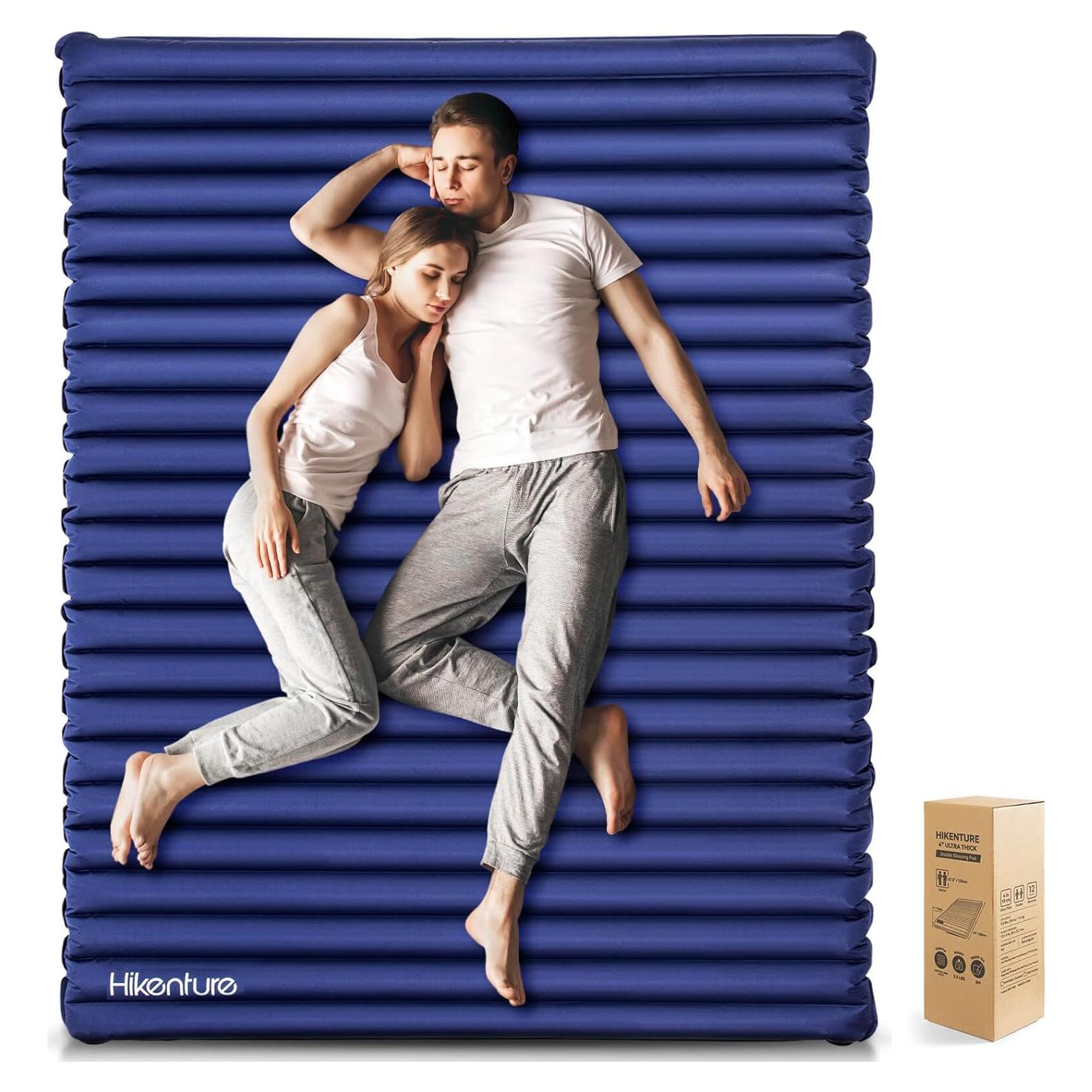 Colchón Inflable Doble Hikenture XL 200x140cm 4" para Camping