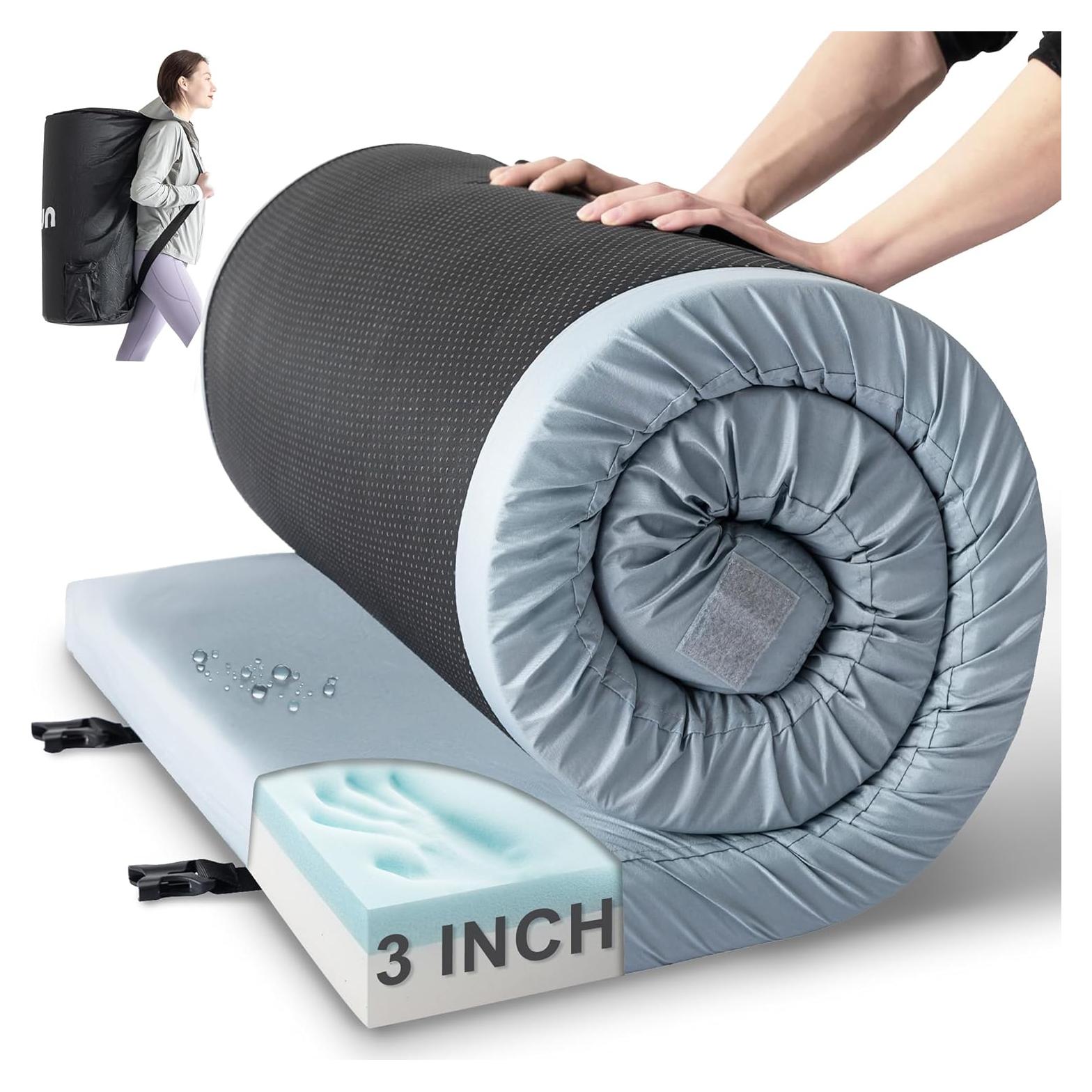 Colchón de Camping Kingfun 190.5x76.2cm Espuma Memoria Impermeable