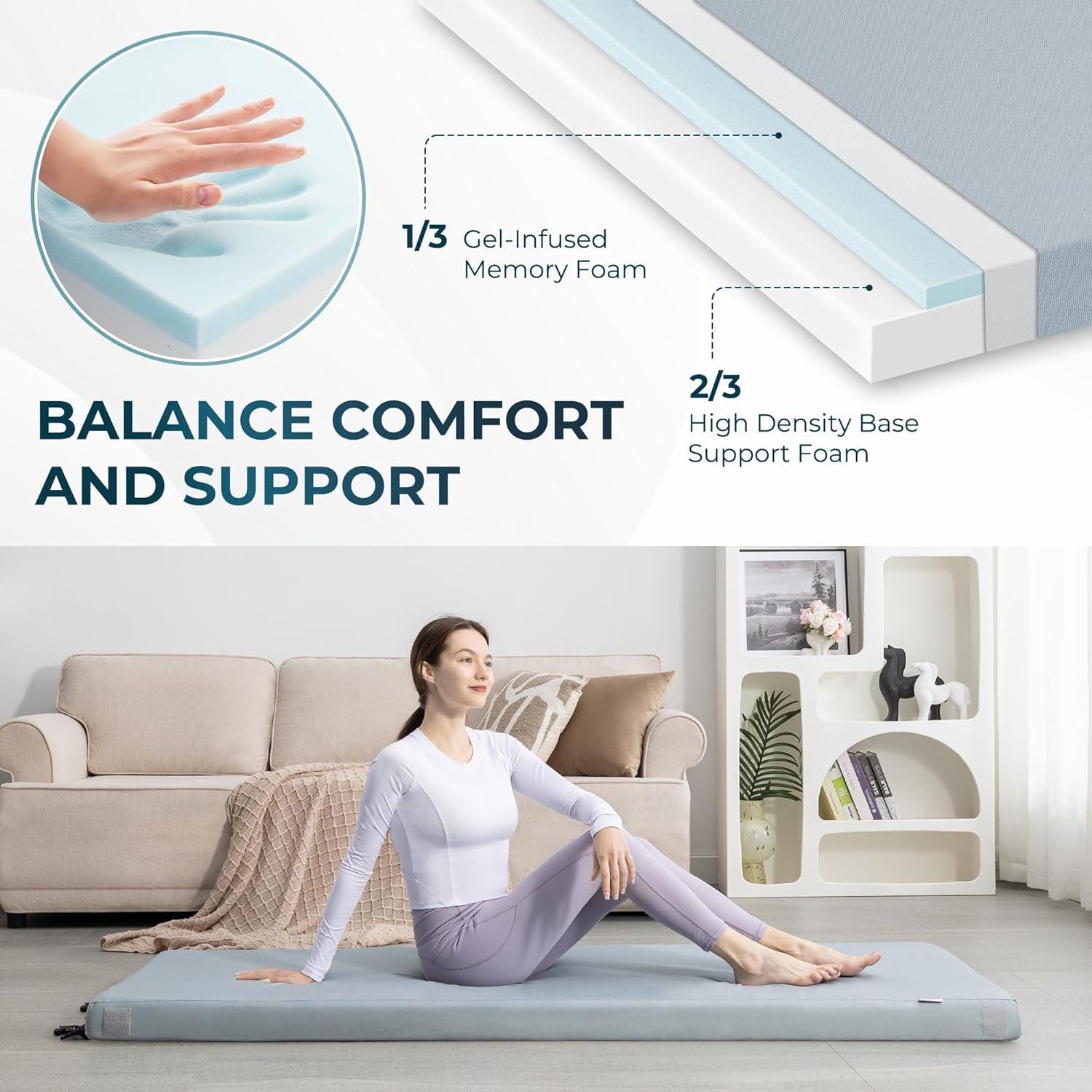 Colchón de Camping Kingfun 190.5x76.2cm Espuma Memoria Impermeable