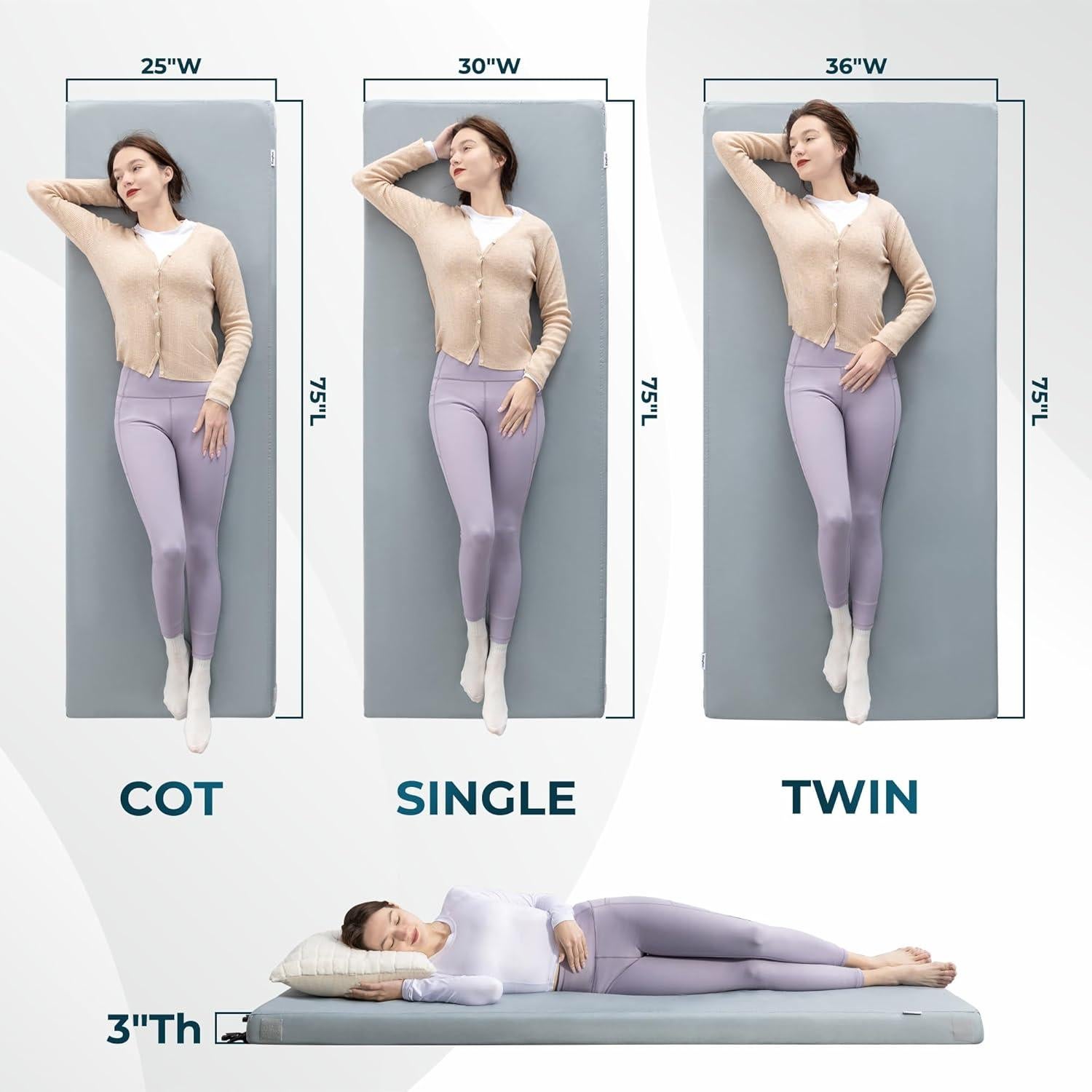 Colchón de Camping Kingfun 190.5x76.2cm Espuma Memoria Impermeable