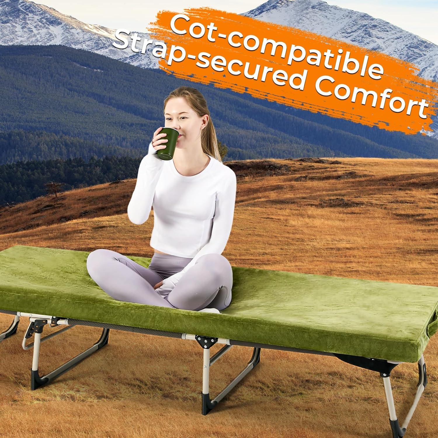 Colchón de Camping BDEUS 3" Espuma Viscoelástica Impermeable