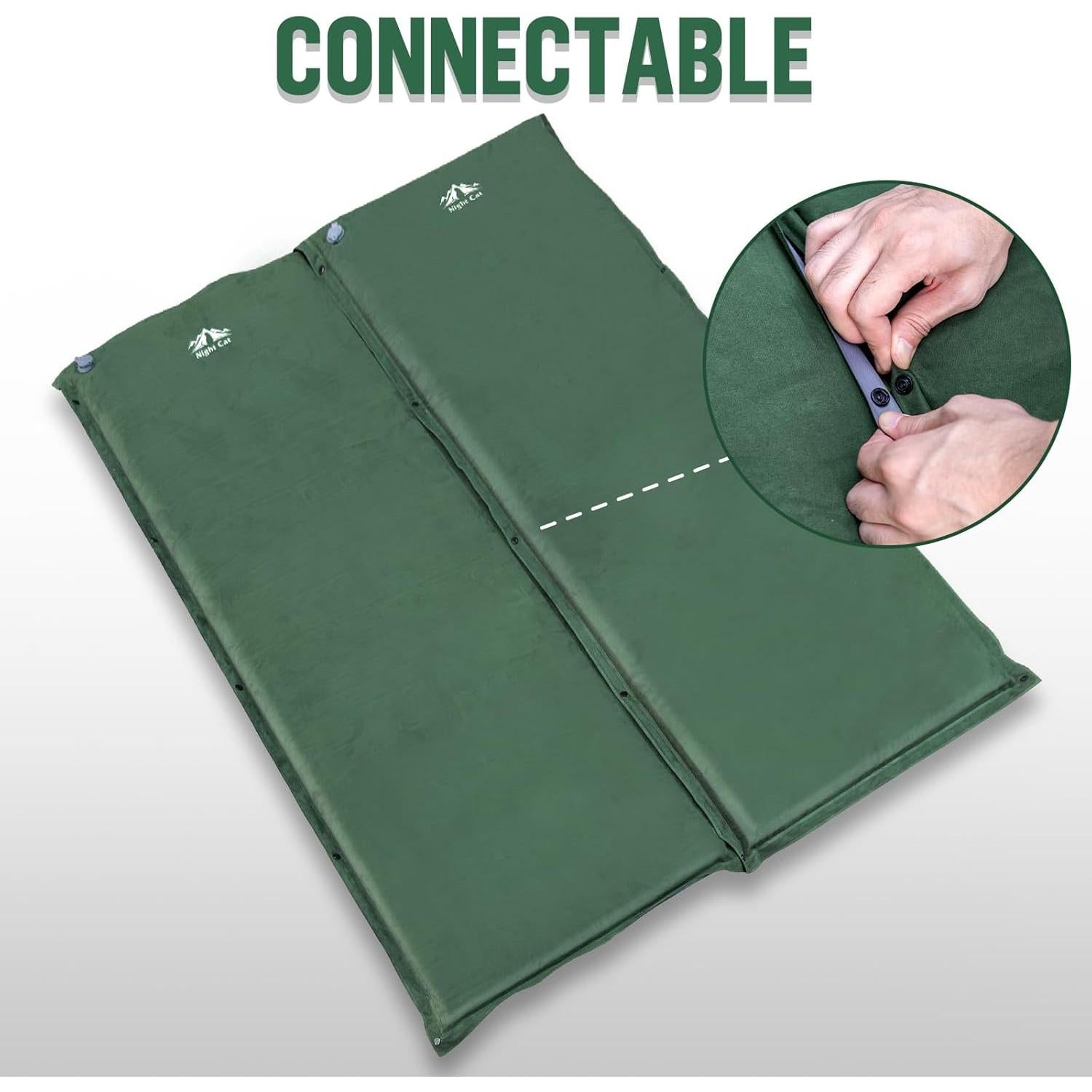 Night Cat Self-Inflating Sleeping Pad: Camping Mattress Single Memory Foam for Hiking - Comfortable Camping Mat Air for Outdoor