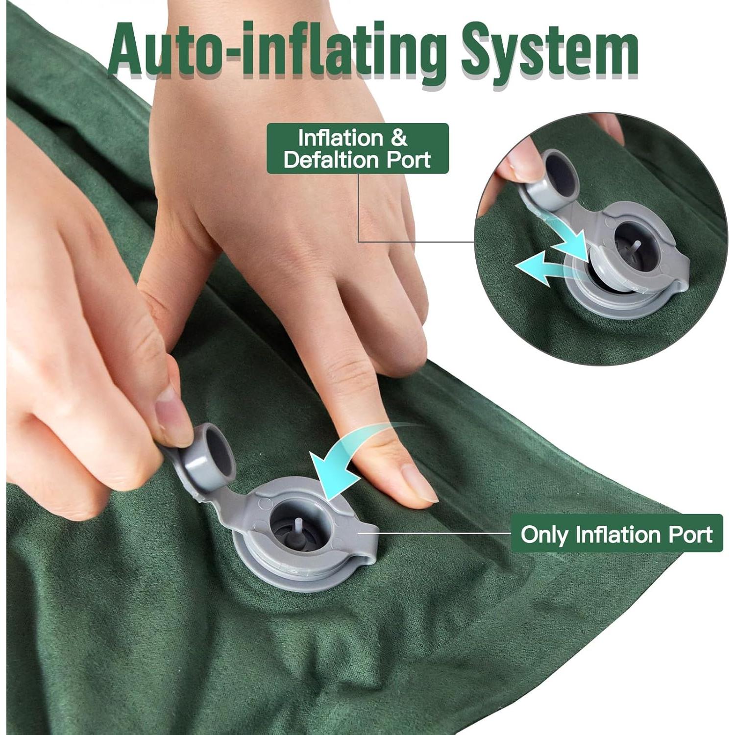 Night Cat Self-Inflating Sleeping Pad: Camping Mattress Single Memory Foam for Hiking - Comfortable Camping Mat Air for Outdoor