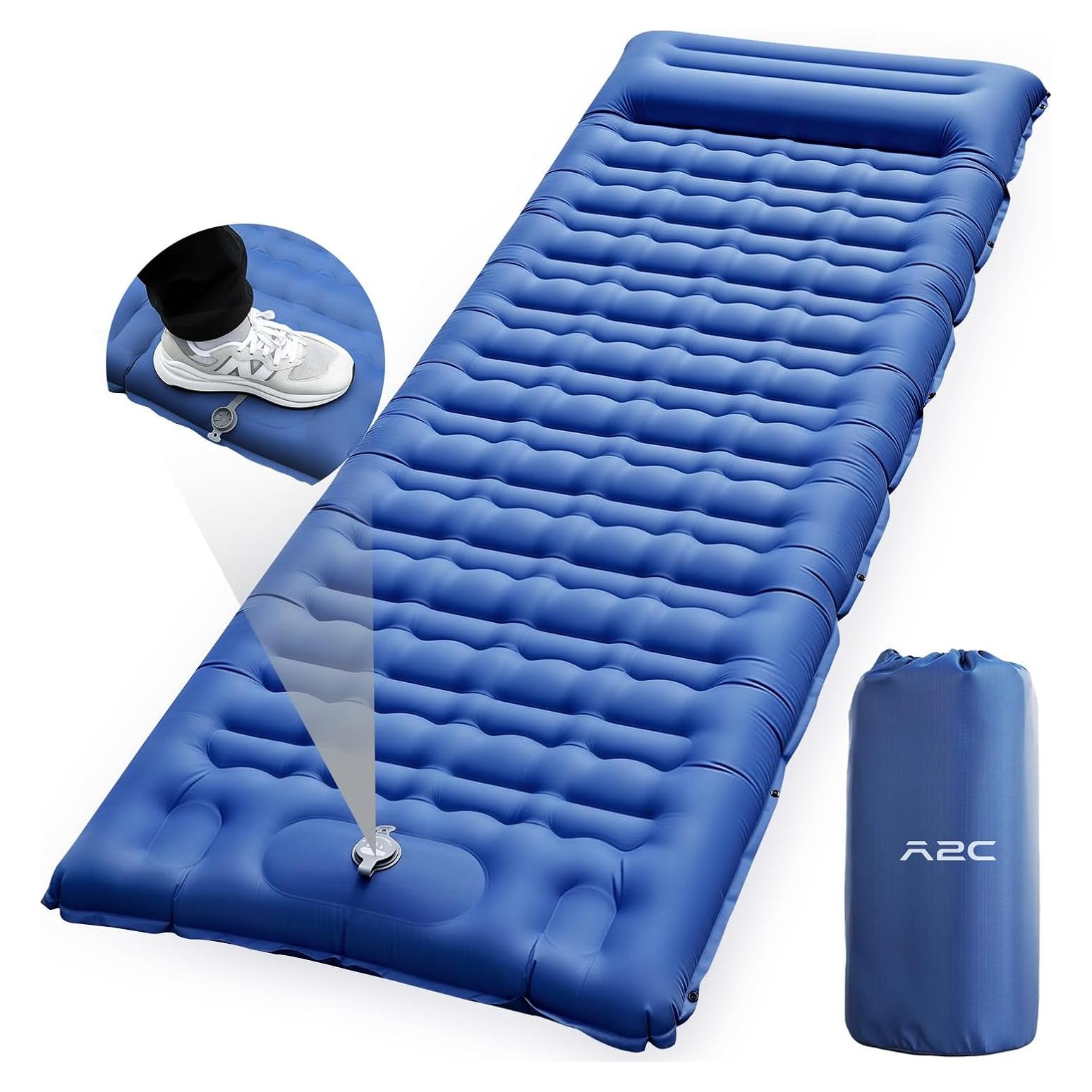 Colchón Inflable de Camping A2C OSM-Azul, 66 cm Ancho, Ultraligero
