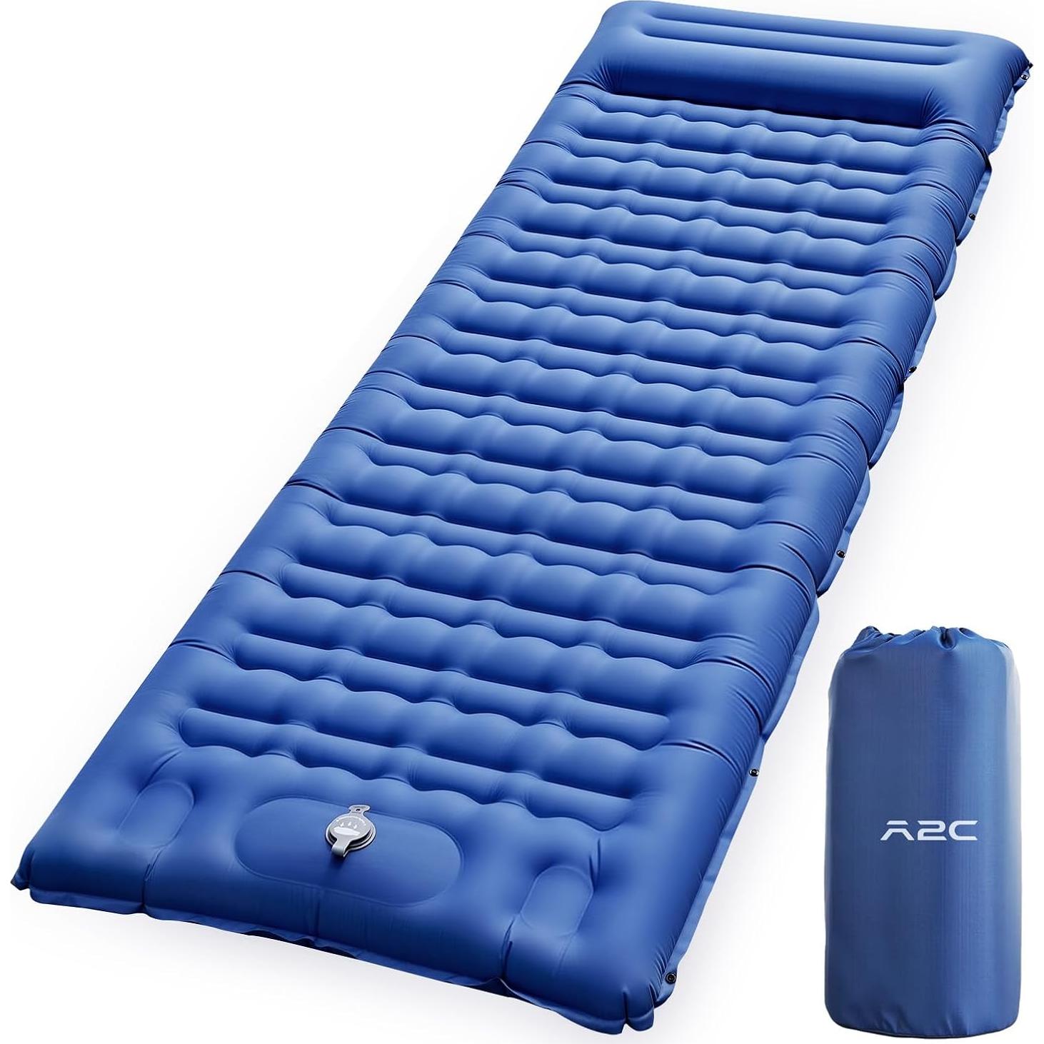 Colchón Inflable de Camping A2C OSM-Azul, 66 cm Ancho, Ultraligero