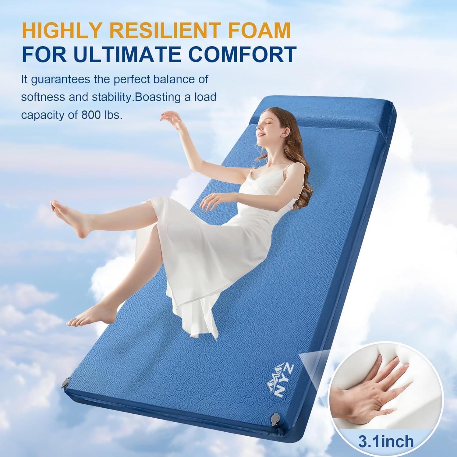 Almohadilla de Dormir Autoinflable NYZ 196x68.6cm 7.9cm Espuma