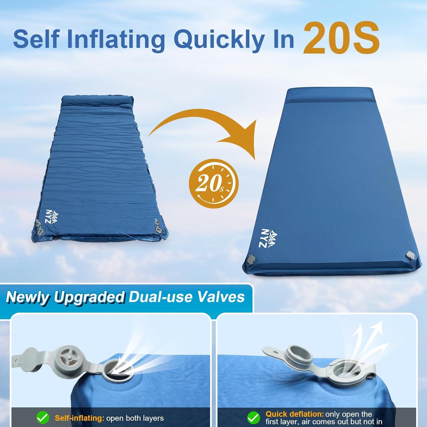 Almohadilla de Dormir Autoinflable NYZ 196x68.6cm 7.9cm Espuma