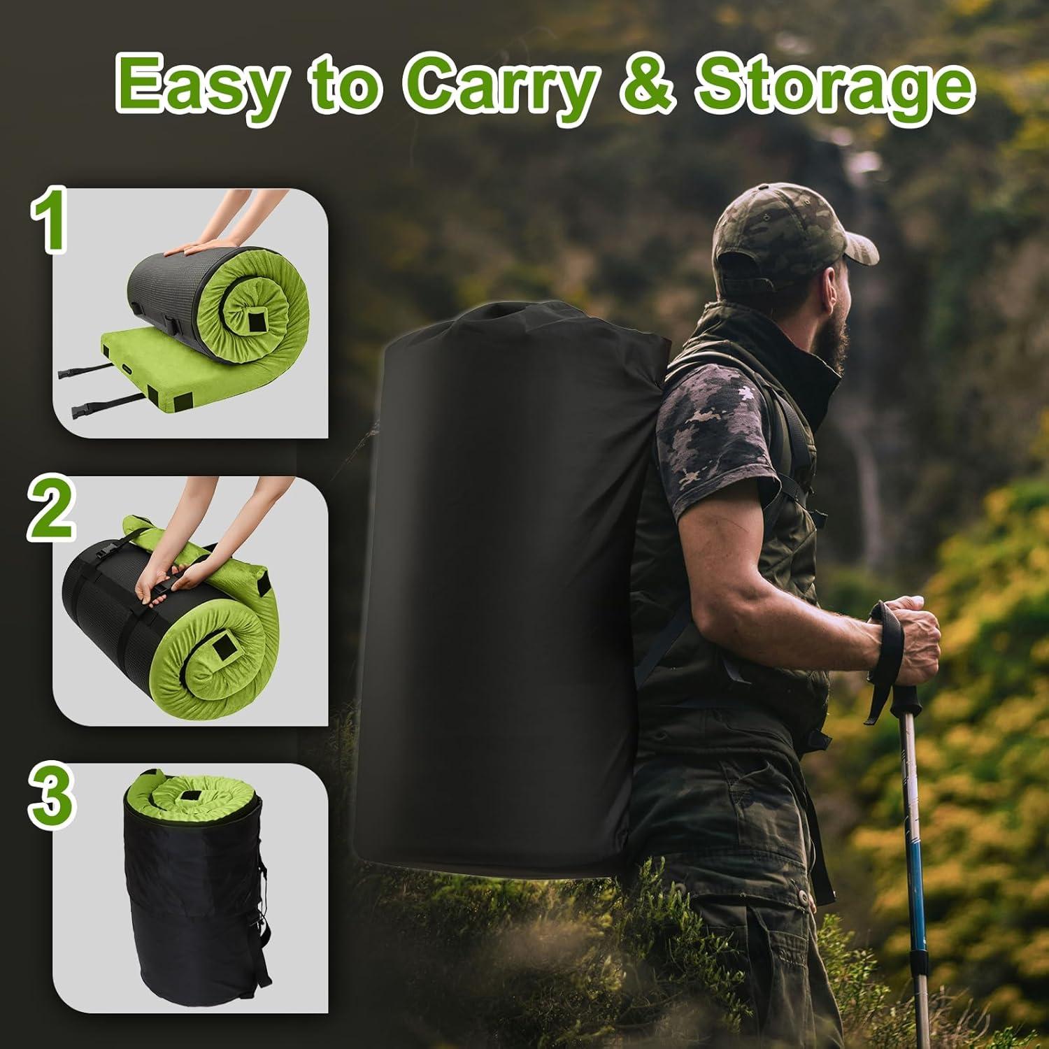 Colchón de Camping Lxotvae Twin XL Espuma Viscoelástica Azul