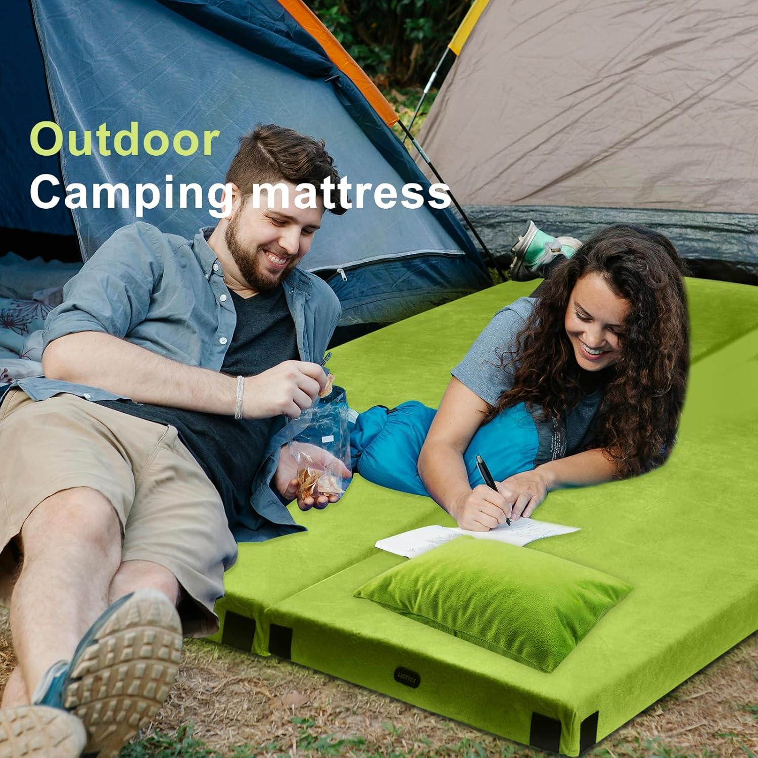 Colchón de Camping Lxotvae Twin XL Espuma Viscoelástica Azul