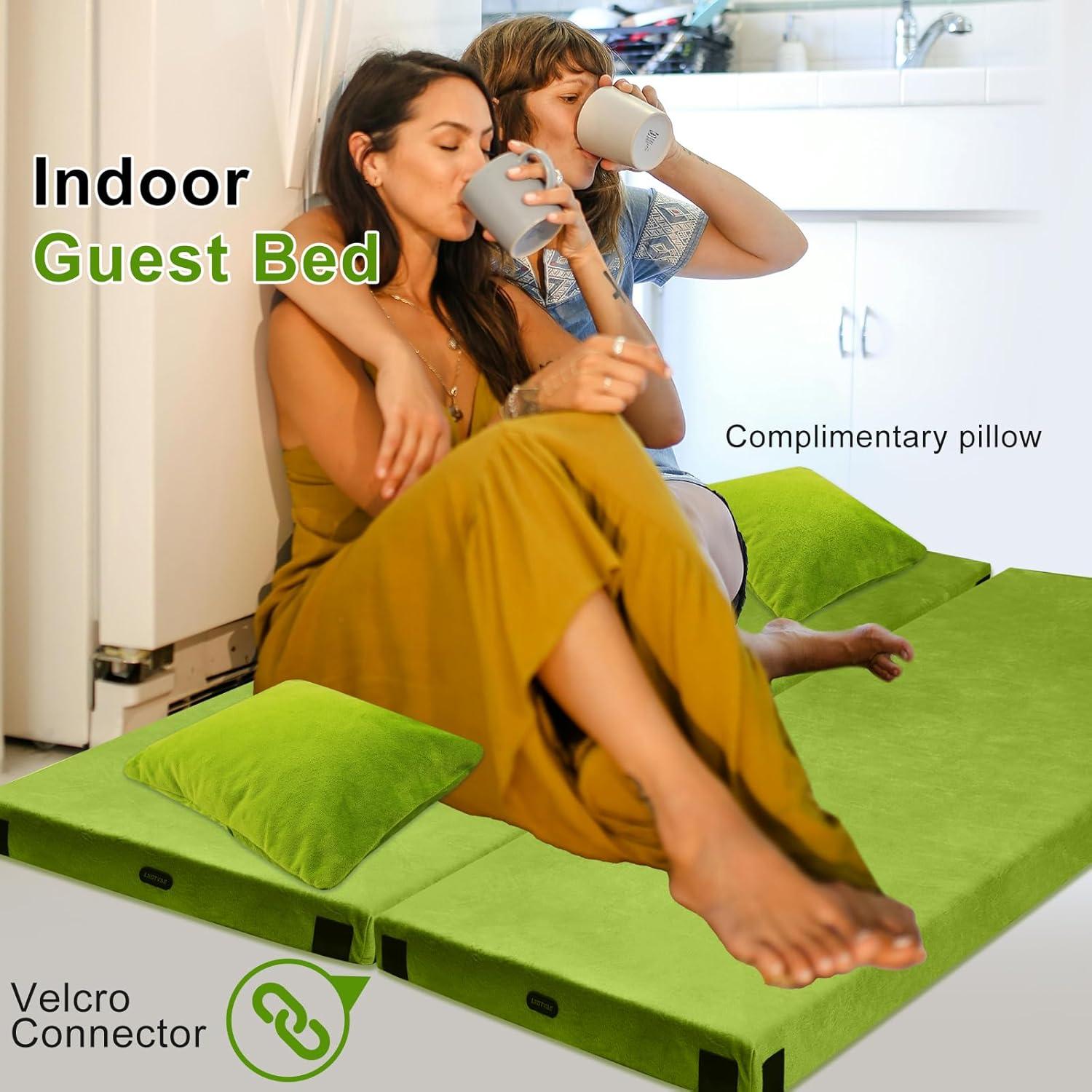 Colchón de Camping Lxotvae Twin XL Espuma Viscoelástica Azul