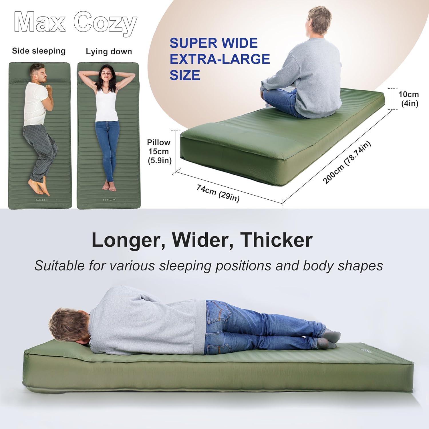 Colchoneta Autoinflable Origem 10CM con Bomba - Verde