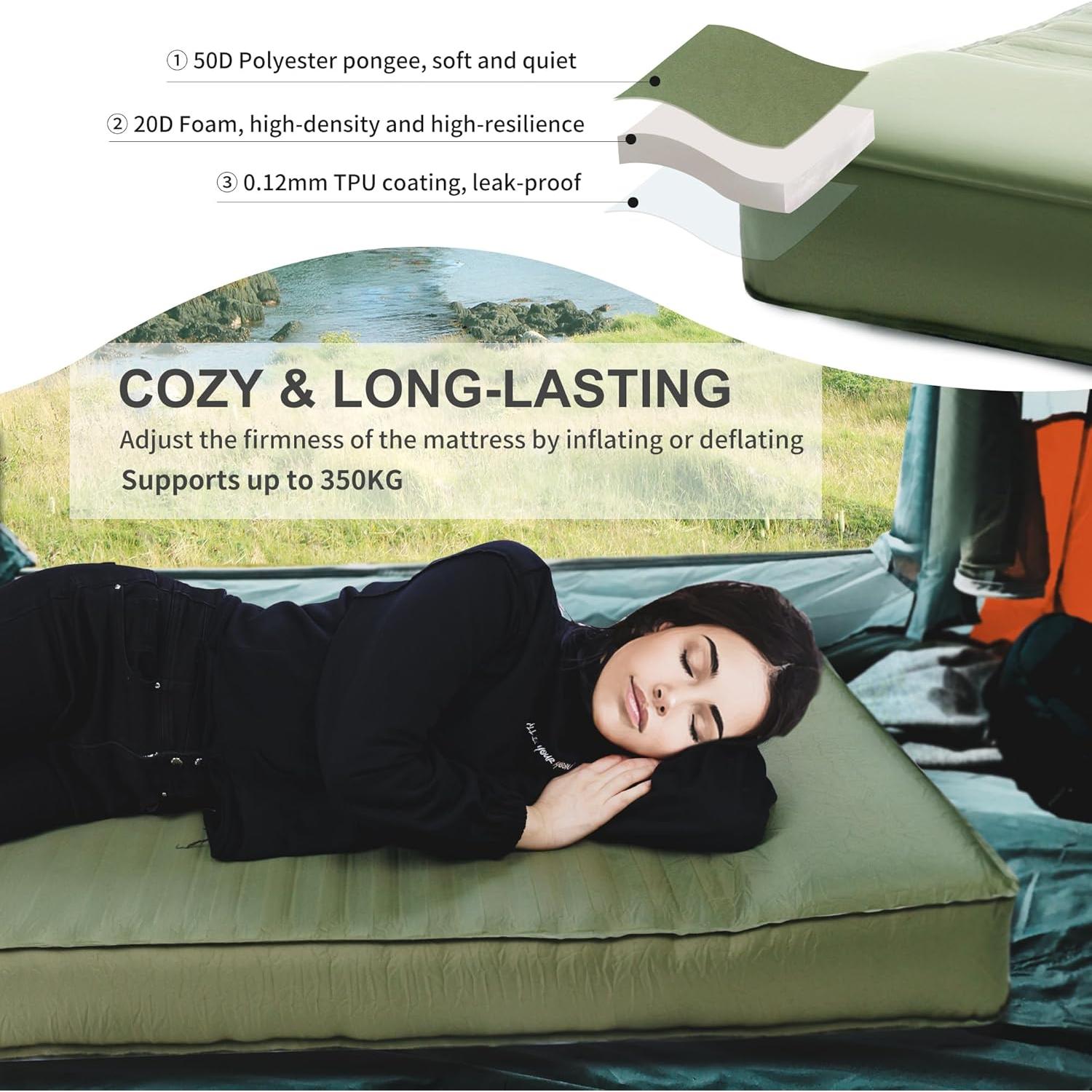 Colchoneta Autoinflable Origem 10CM con Bomba - Verde