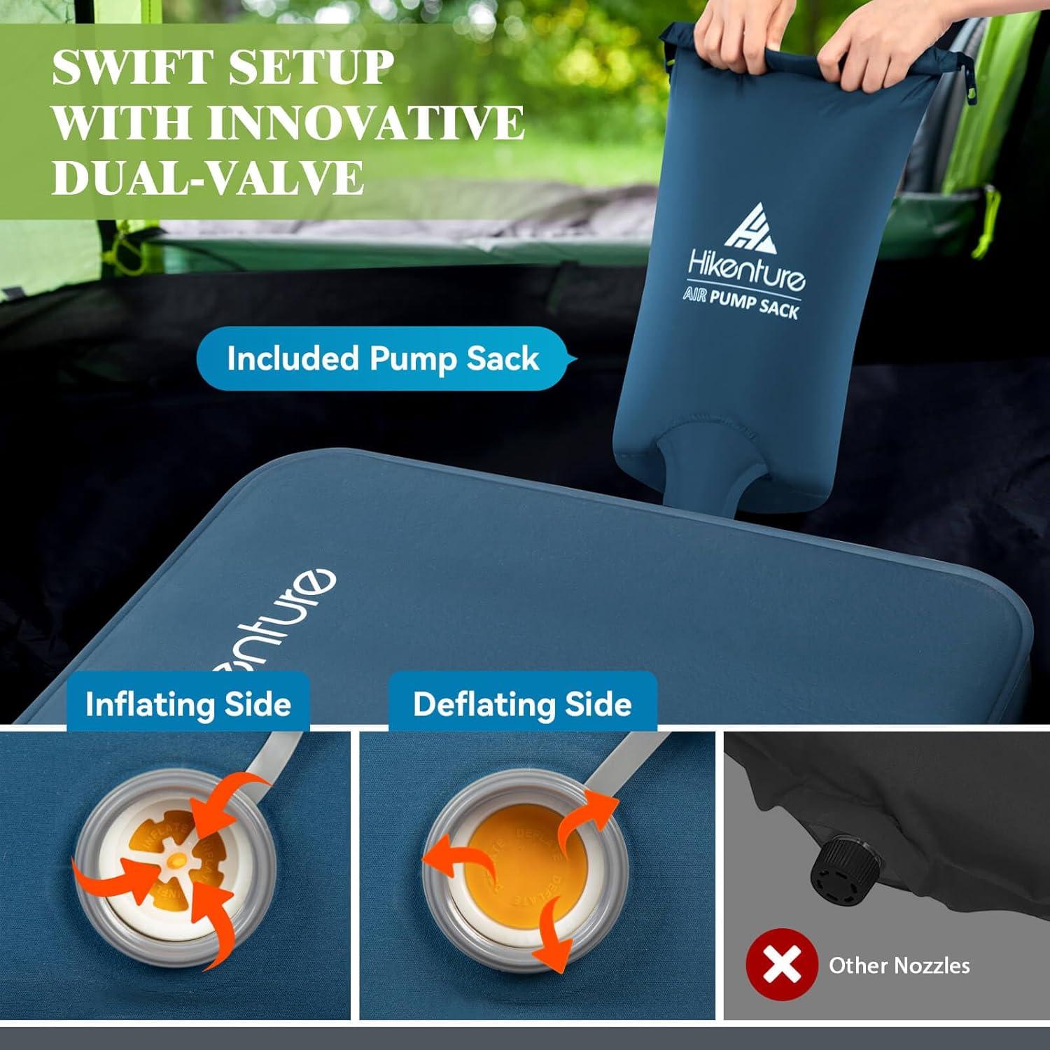 Colchón Autoinflable Hikenture 4" Grosor R9.5 Camping