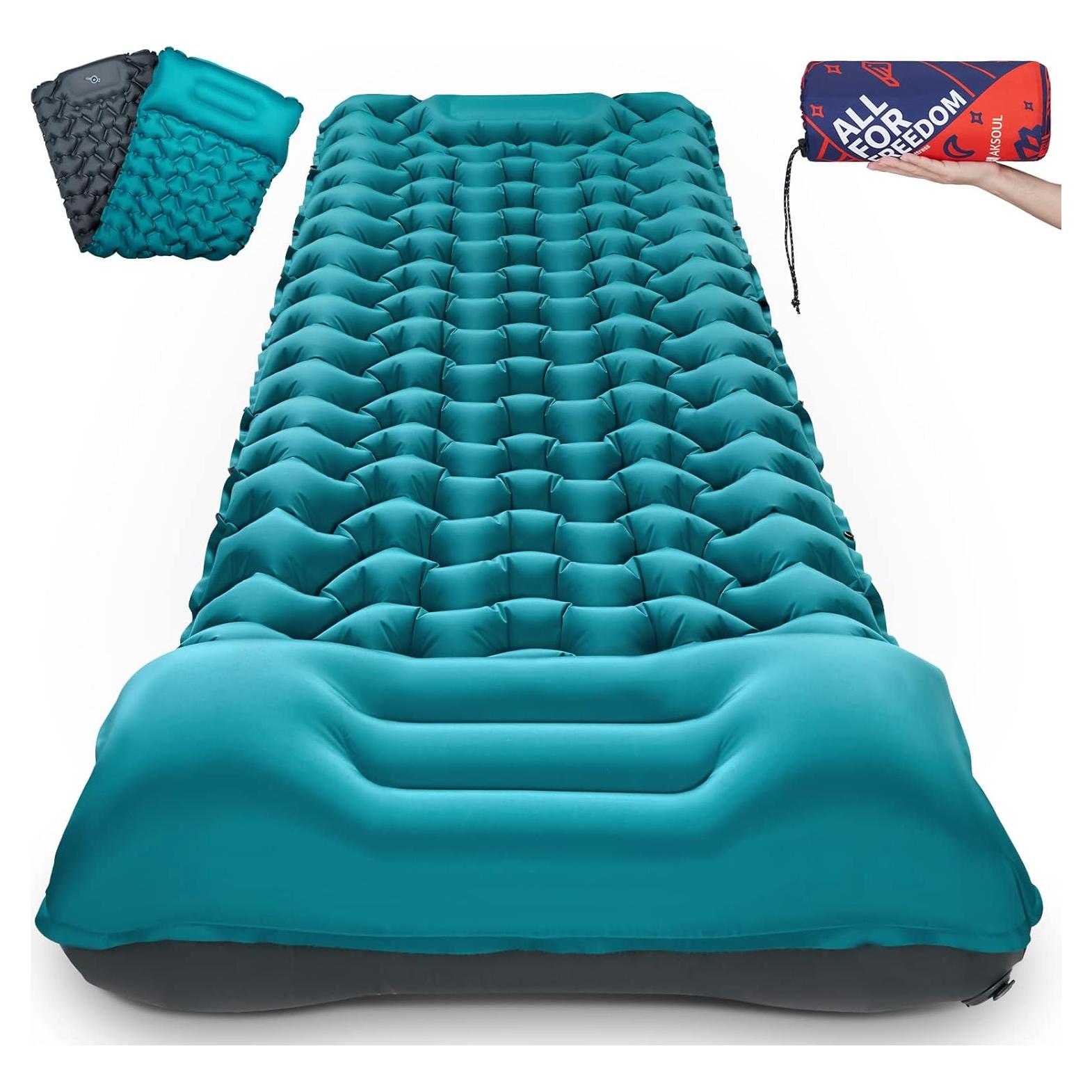 Almohadilla de Camping AKSOUL 3.9" con Almohada Integrada