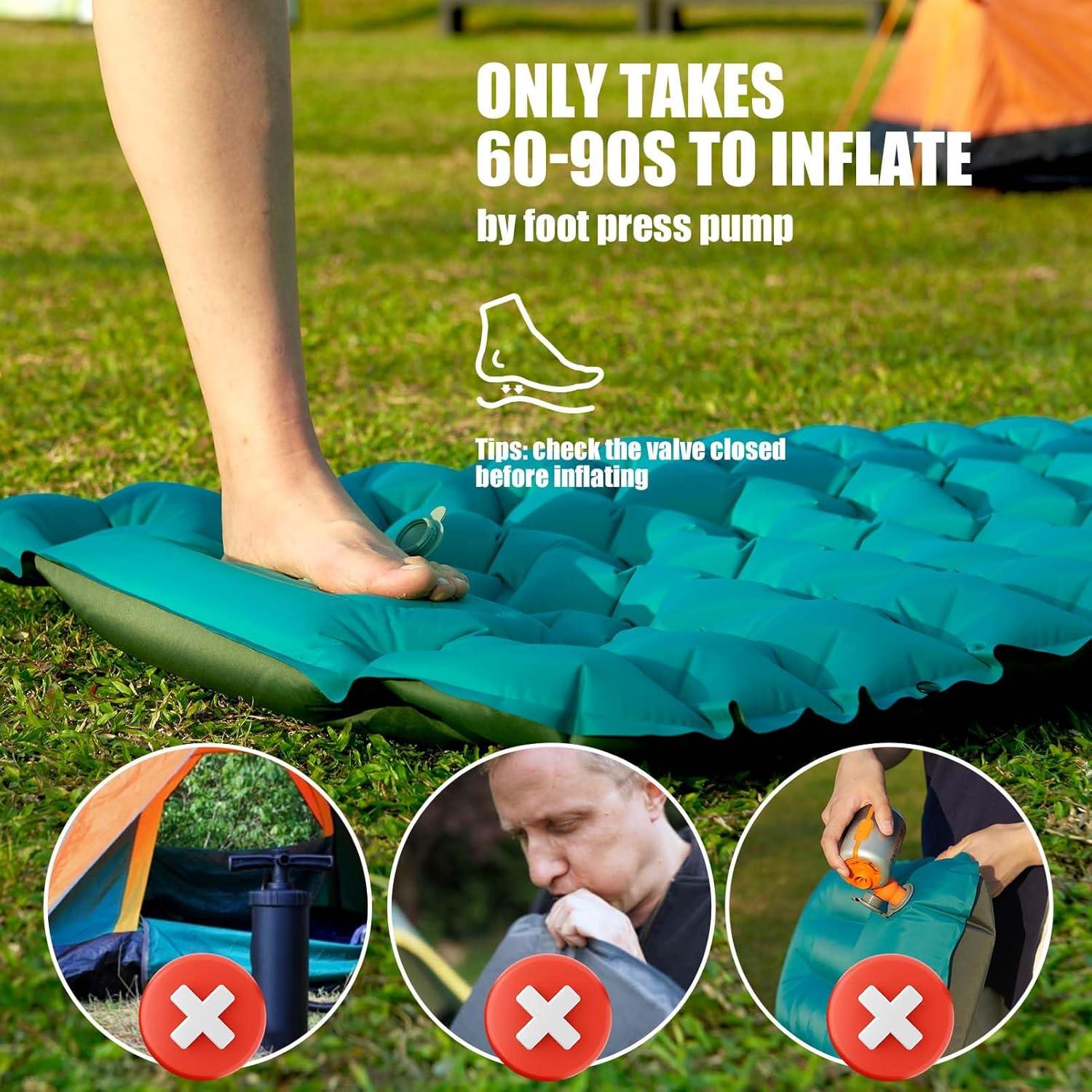 Almohadilla de Camping AKSOUL 3.9" con Almohada Integrada