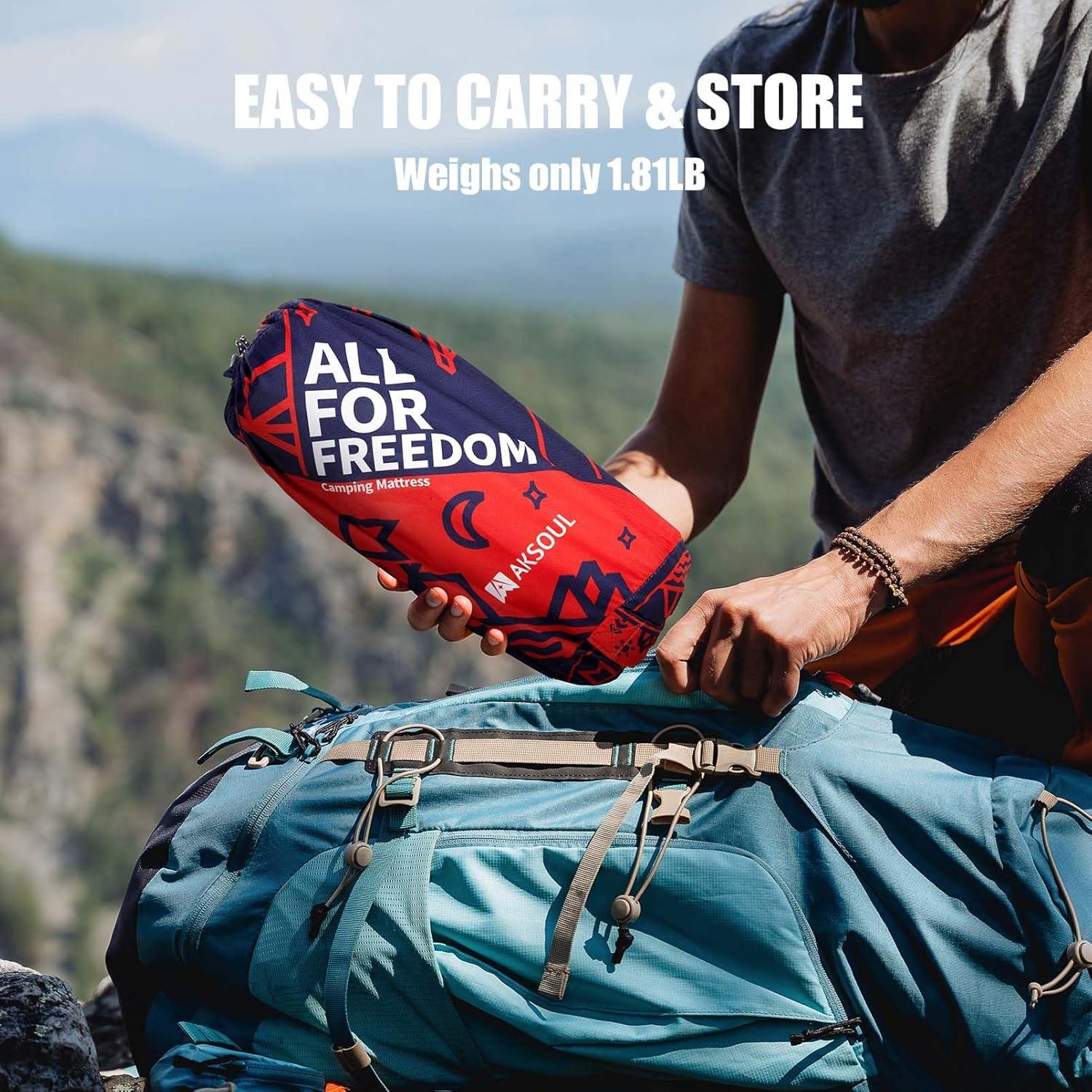 Almohadilla de Camping AKSOUL 3.9" con Almohada Integrada