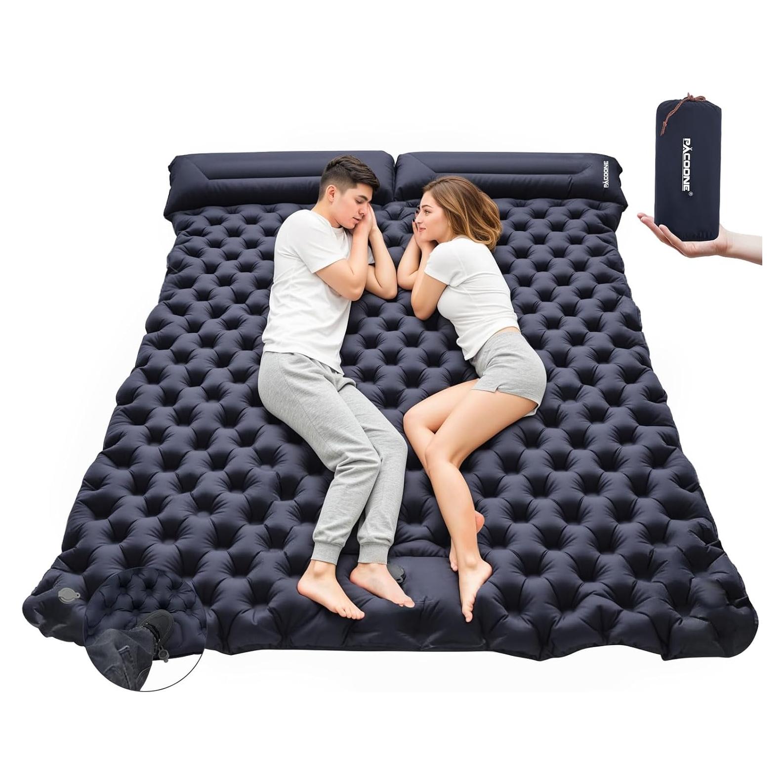 Colchón de Camping Doble PACOONE Autoinflable 200x120cm