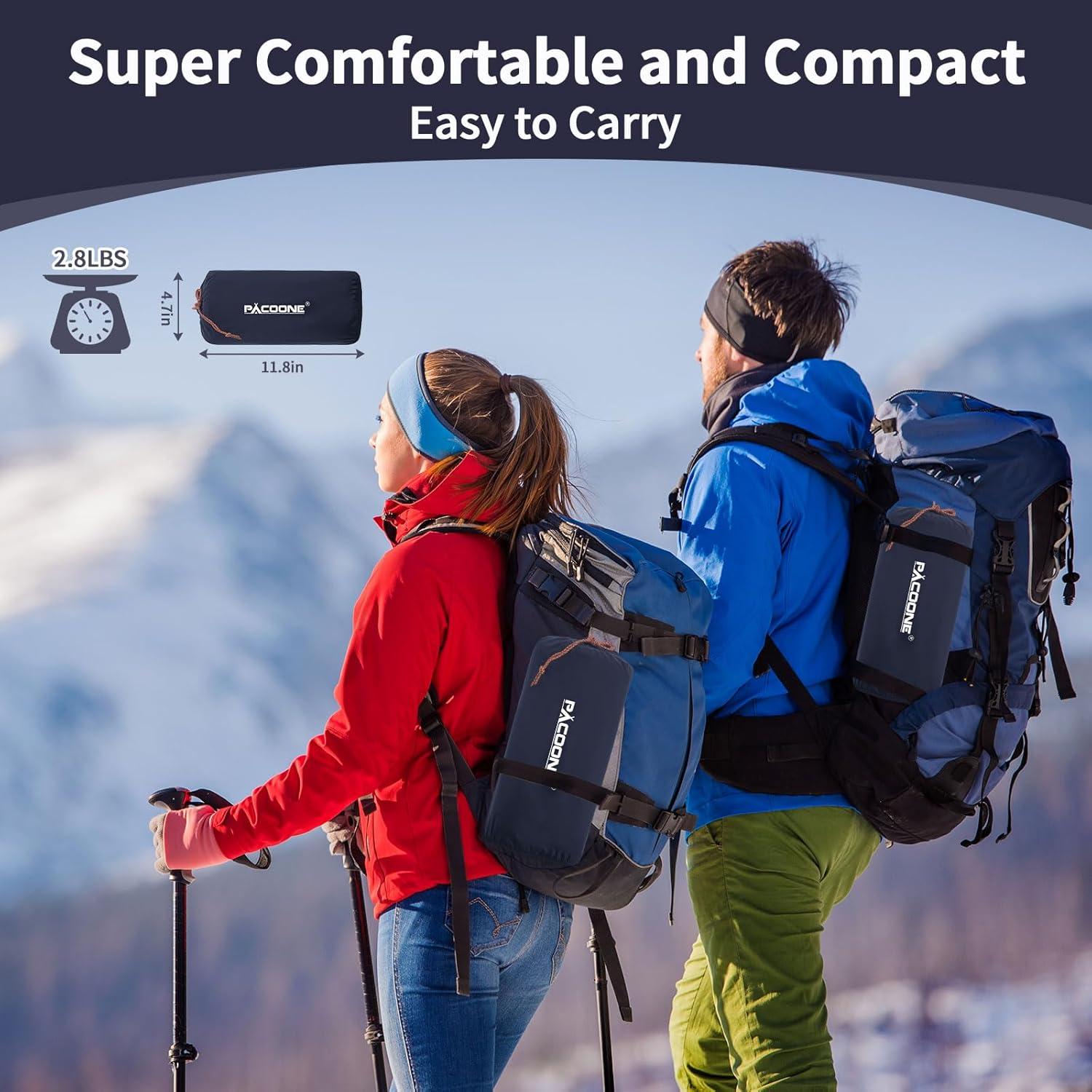 Colchón de Camping Doble PACOONE Autoinflable 200x120cm