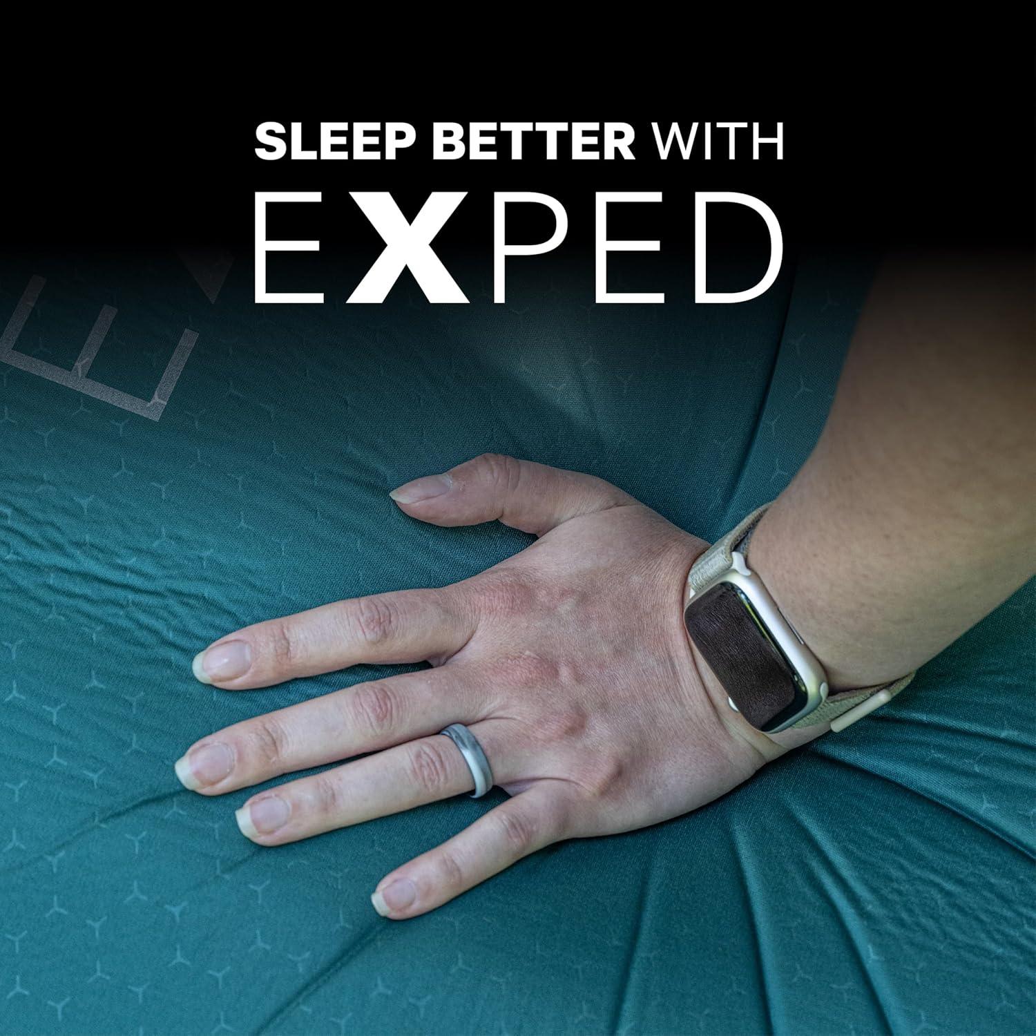 Exped MegaMat Medium Wide - Self Inflating Soft Car Sleeping Mat, 4” Foam Pad, Pump Included