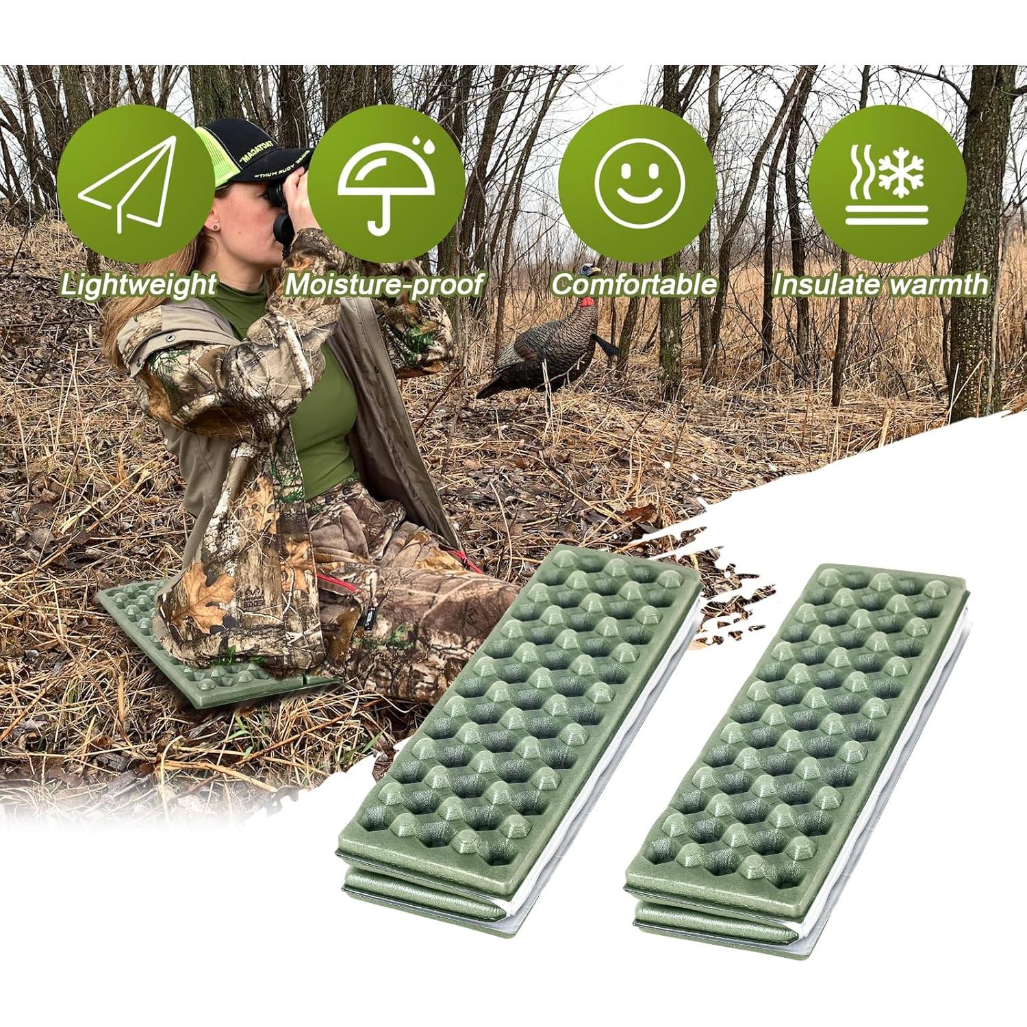 Cojín de Asiento Portátil ZAIXIA 2pack Verde Militar